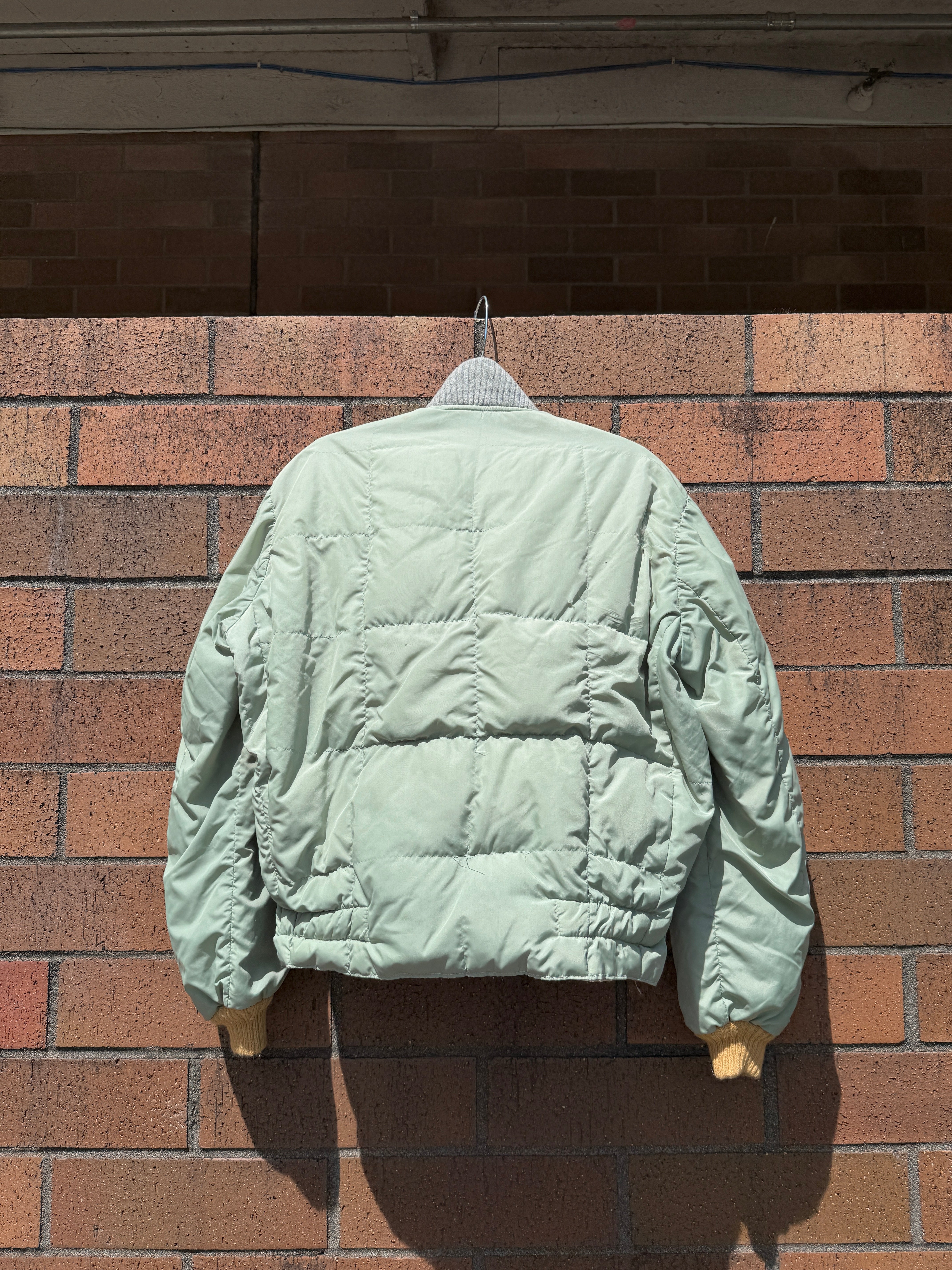 70s Tempco Wool Accent Sage Green Down Bomber Size Small