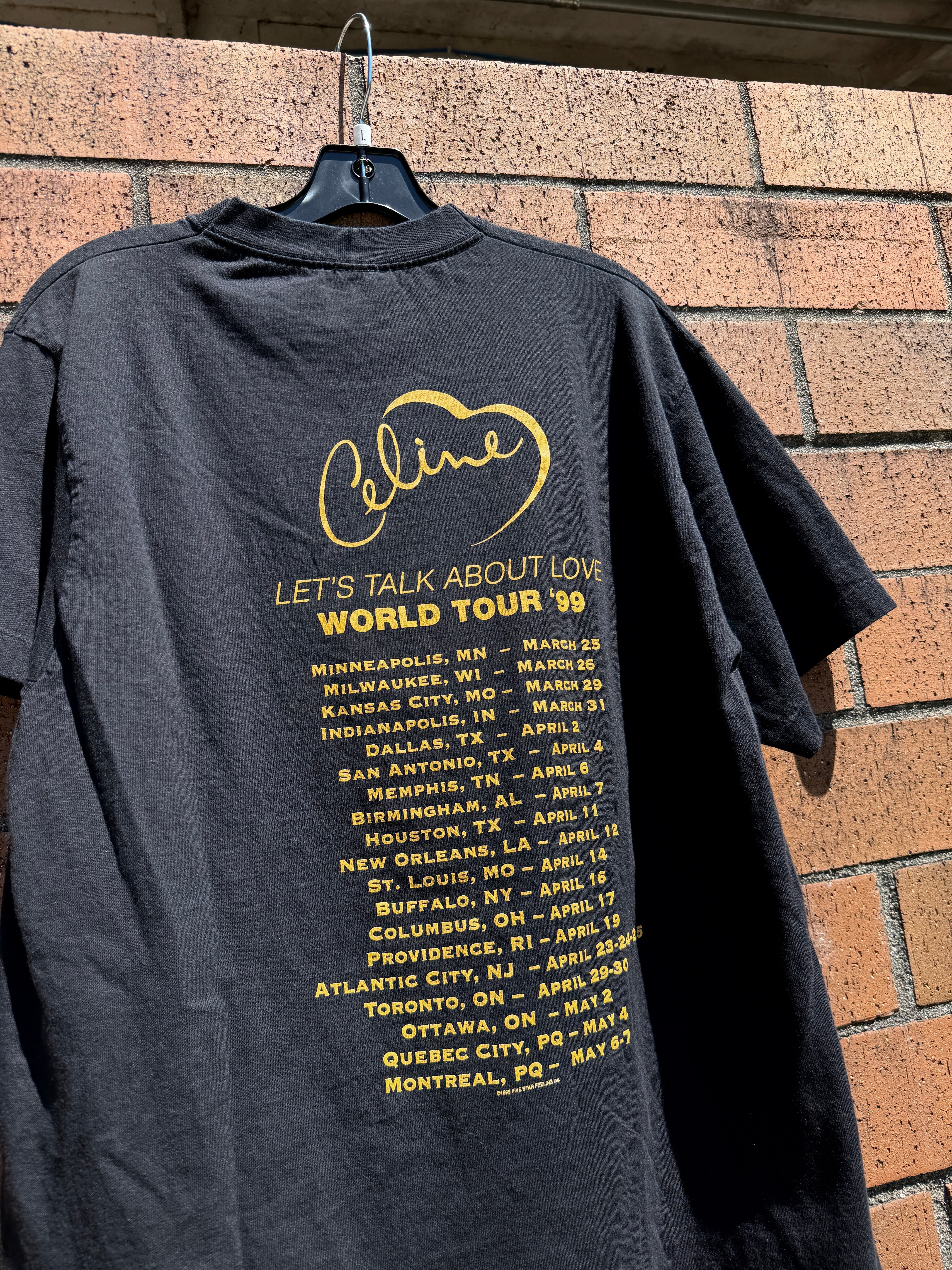 1998 Celine Dion Let's Talk About Love Tour Tee Size L
