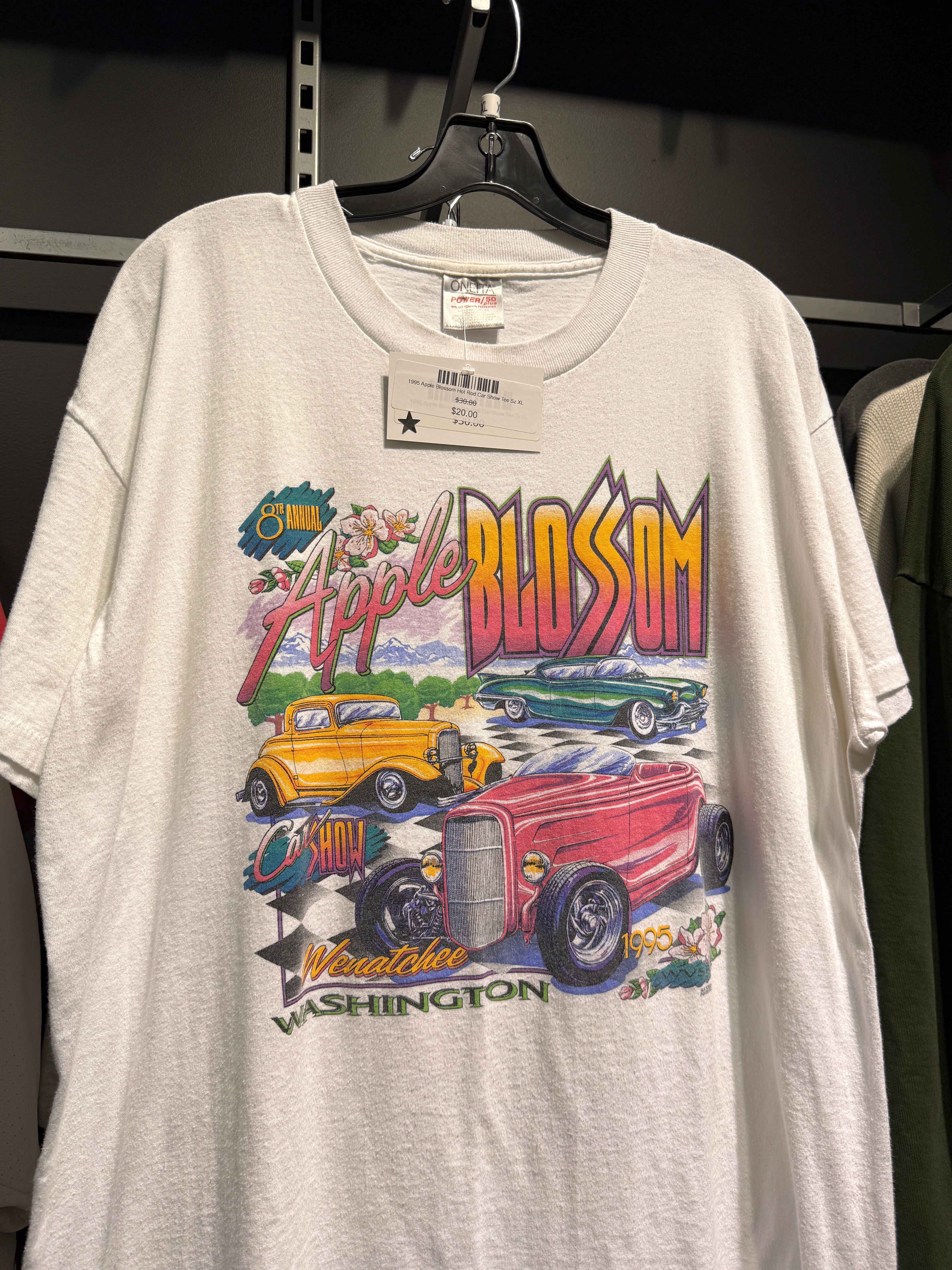 1995 Apple Blossom Hot Rod Car Show Tee Sz XL