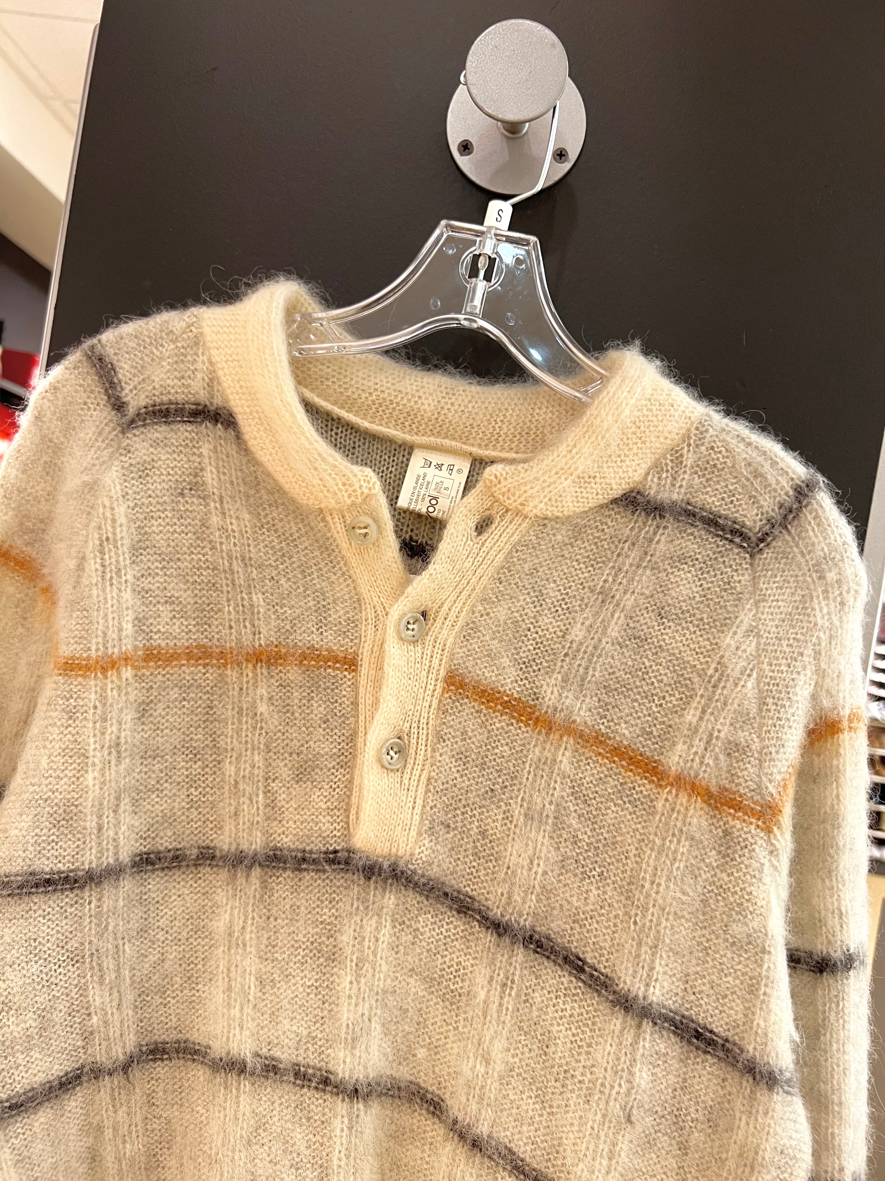 80s Icewool Plaid Knit Sweater S