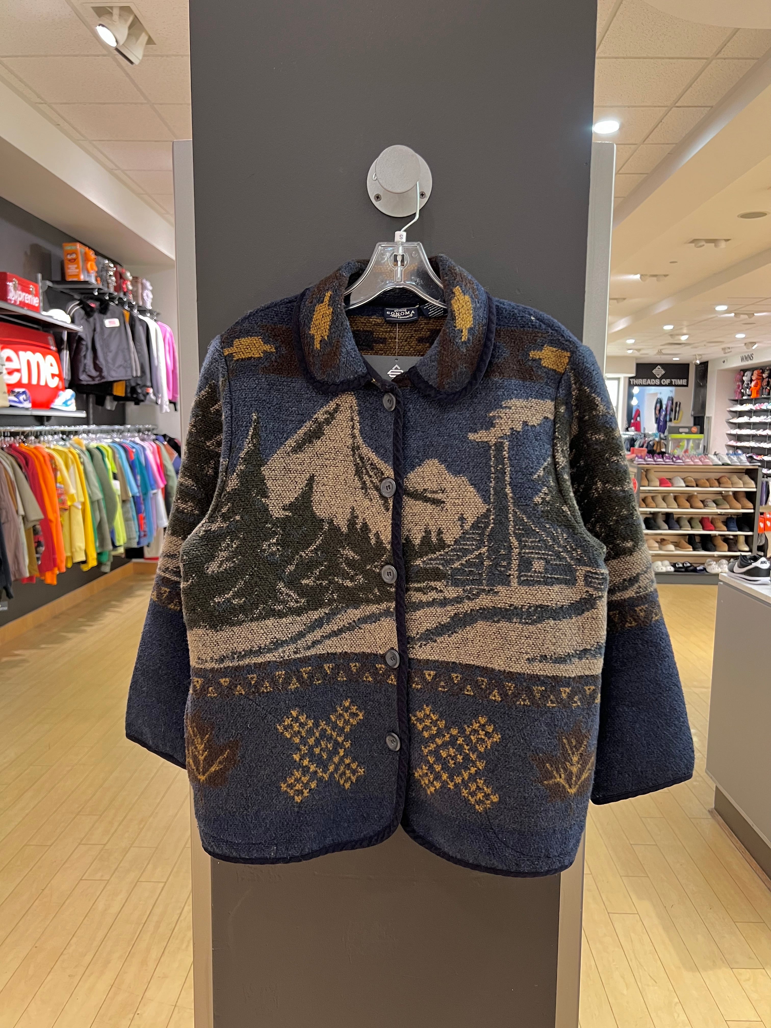 90s Sonoma Outdoor Landscape Cardigan S