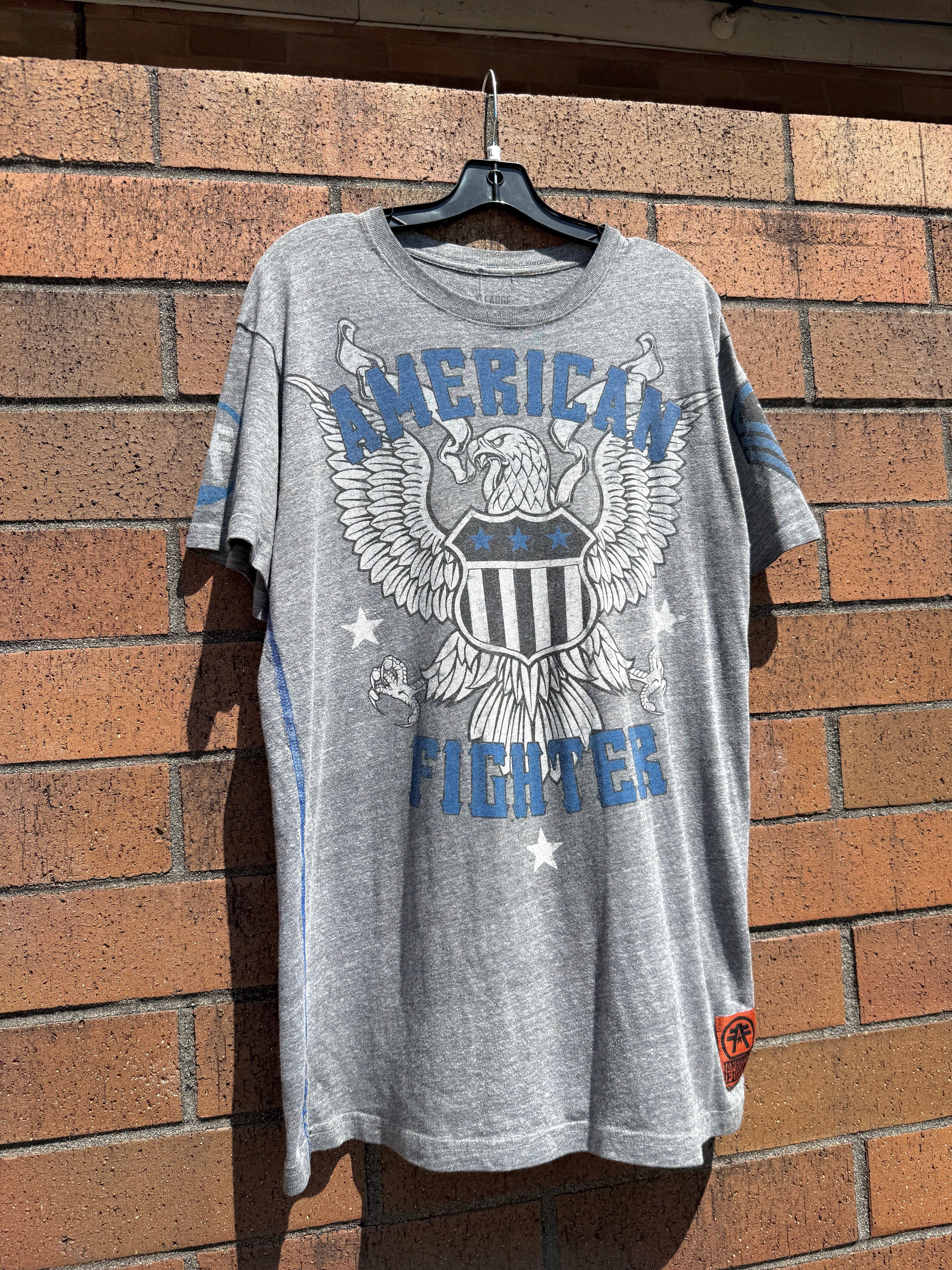 Y2K Affliction American Fighter Tee Grey Size XL
