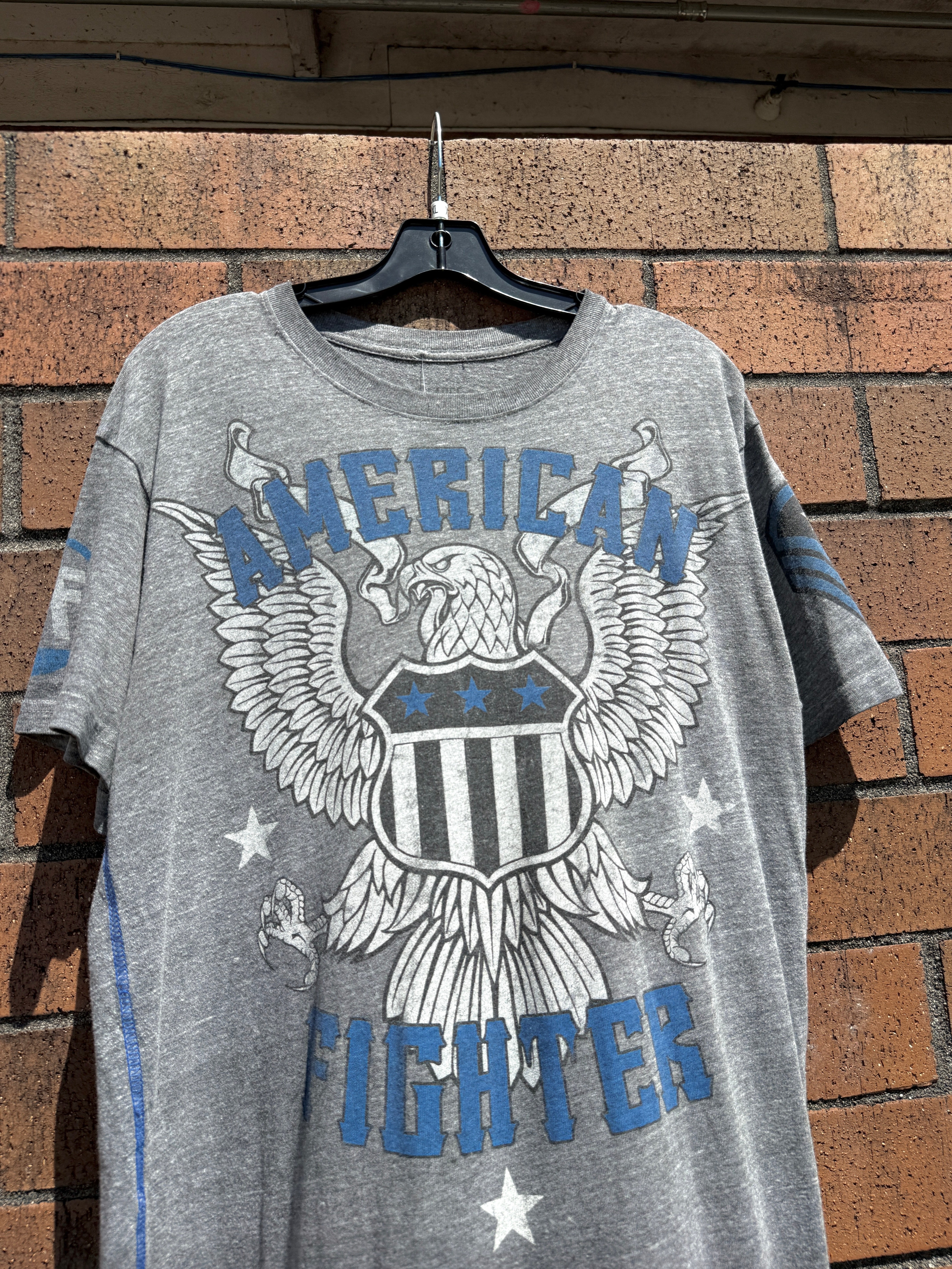 Y2K Affliction American Fighter Tee Grey Size XL