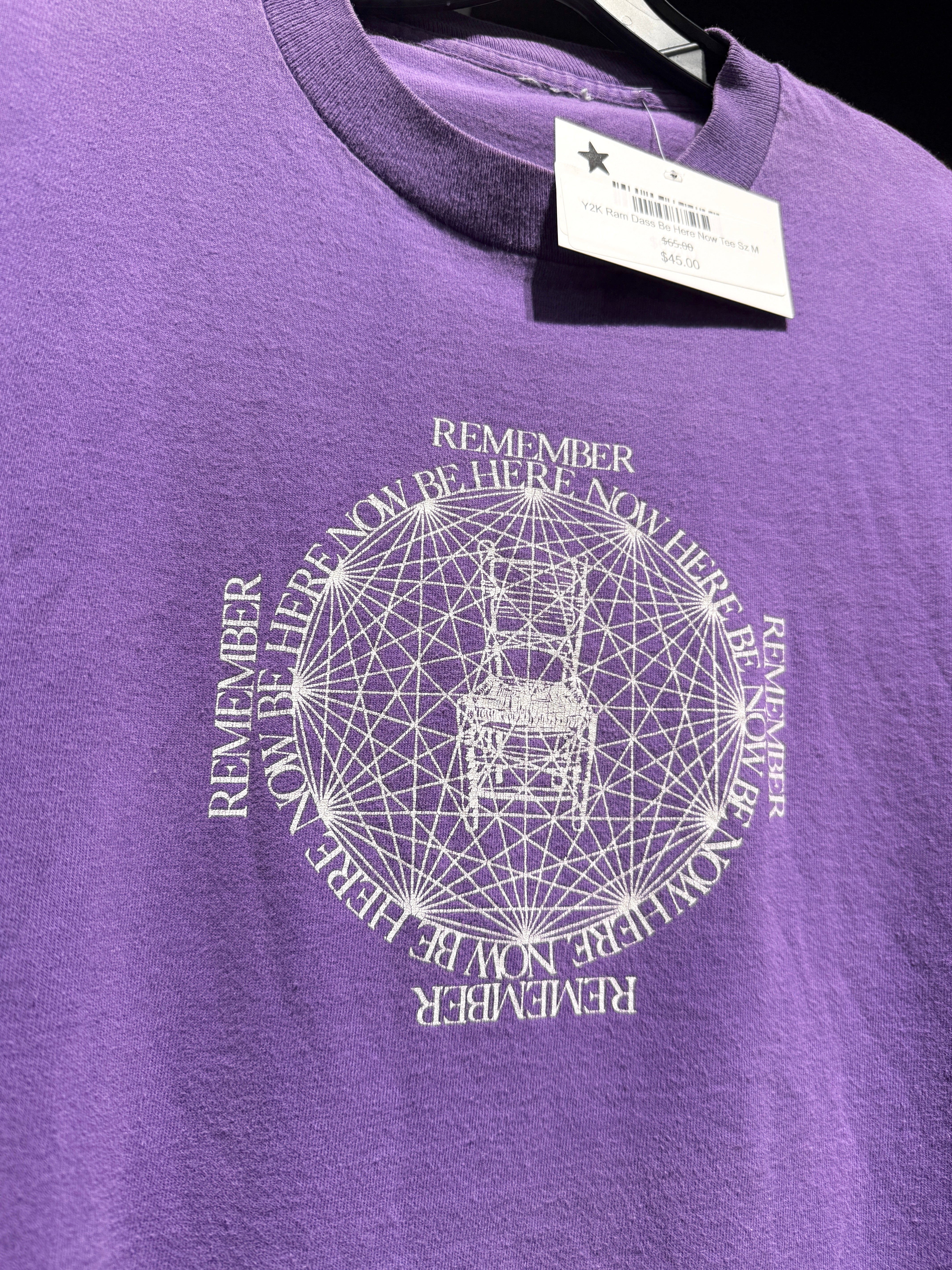 Y2K Ram Dass Be Here Now Tee Sz M