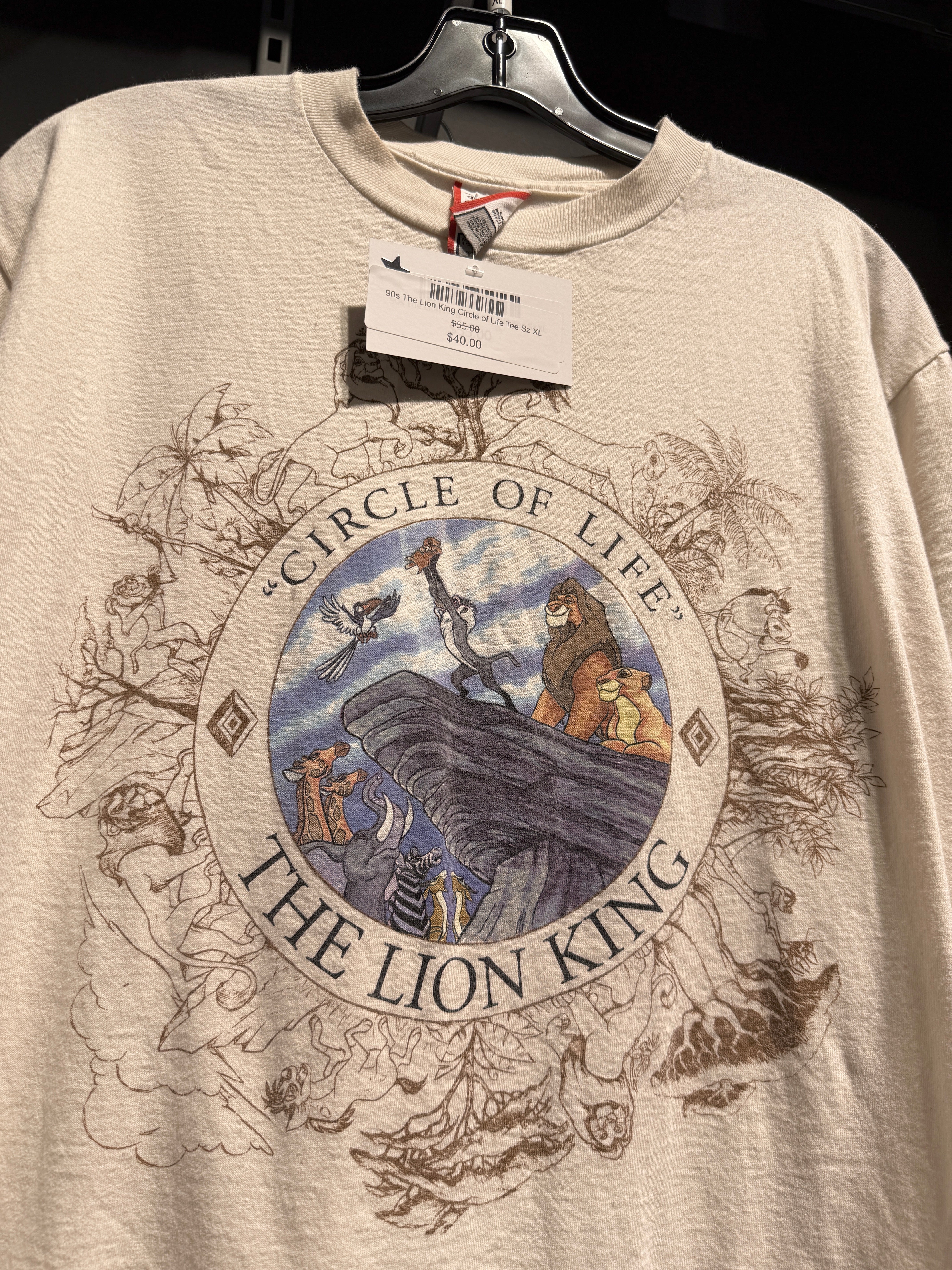 90s The Lion King Circle of Life Tee Sz XL