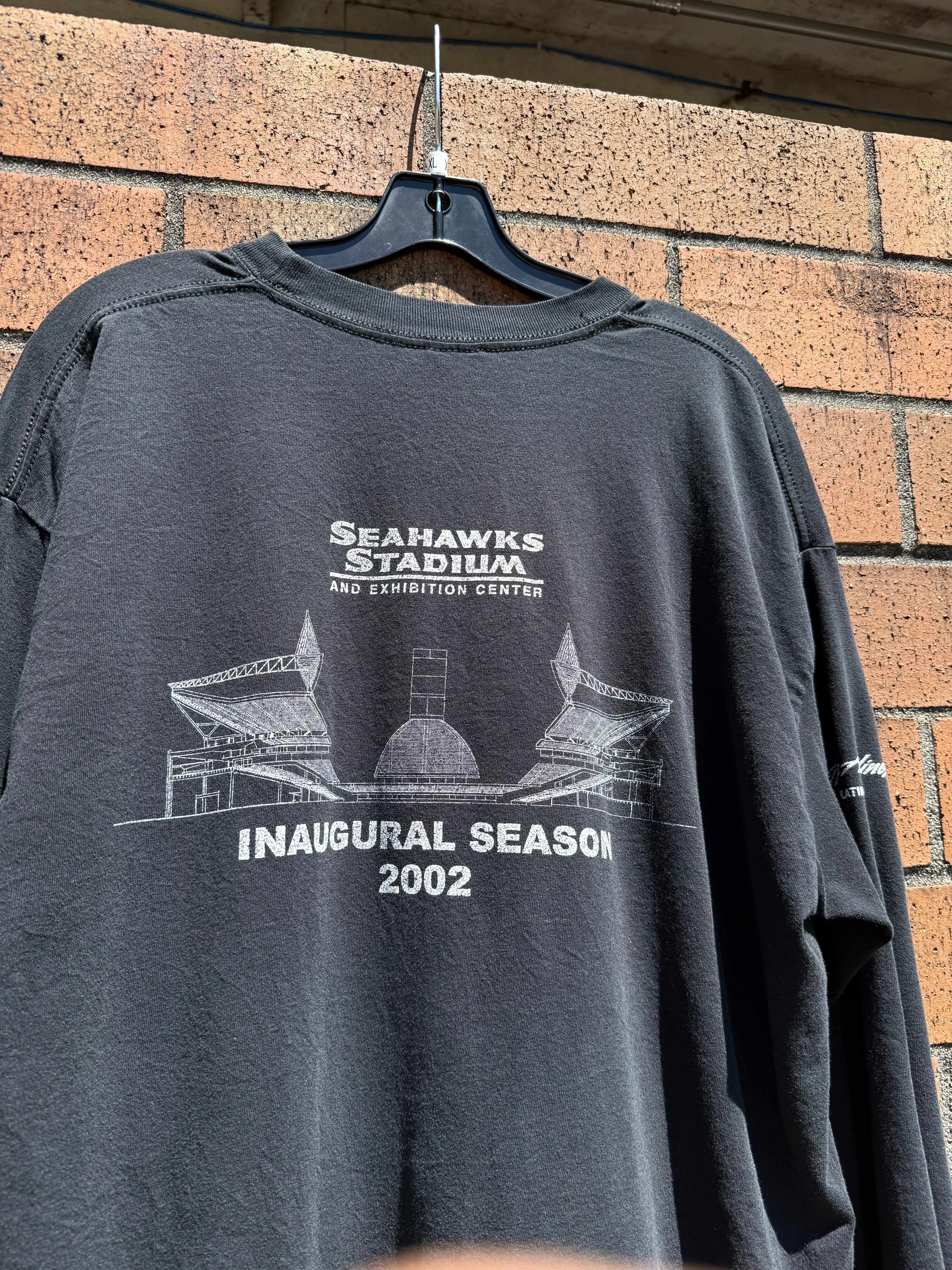 2002 Seahawks Stadium Inaugural Season Long Sleeve Tee Size XL