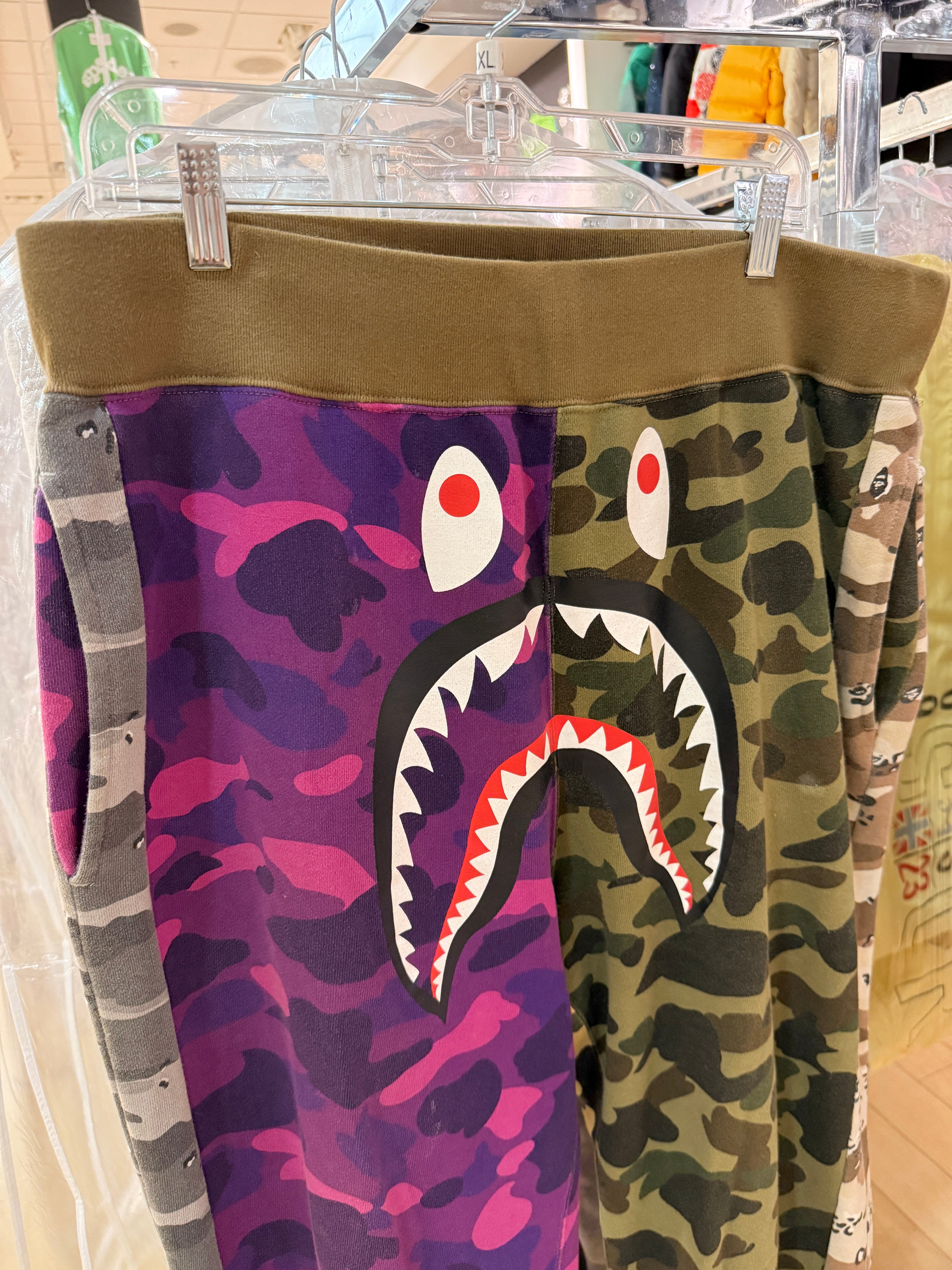 Bape Mix Camo Shark Sweatpants Sz XXL (USED)
