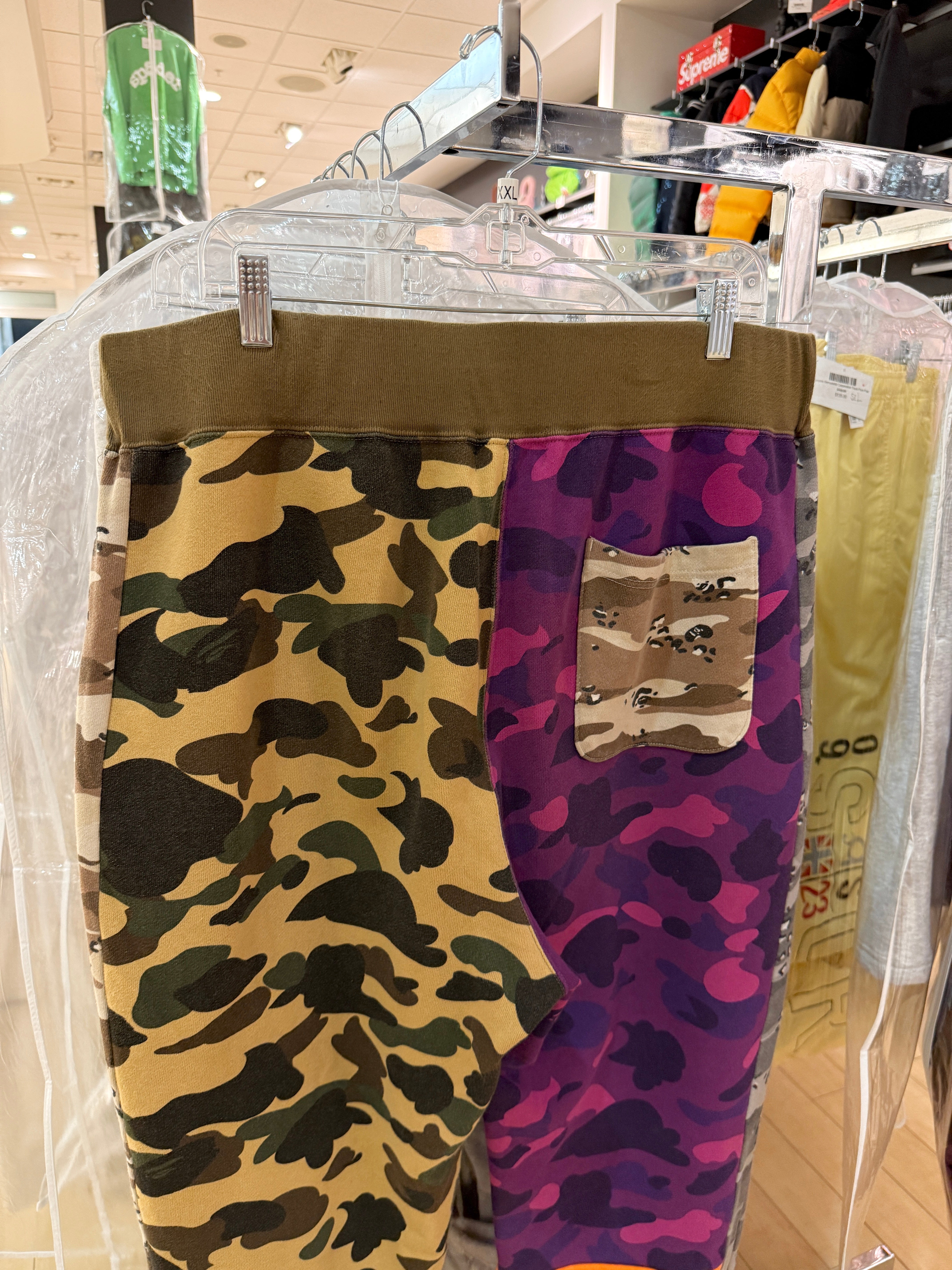 Bape Mix Camo Shark Sweatpants Sz XXL (USED)