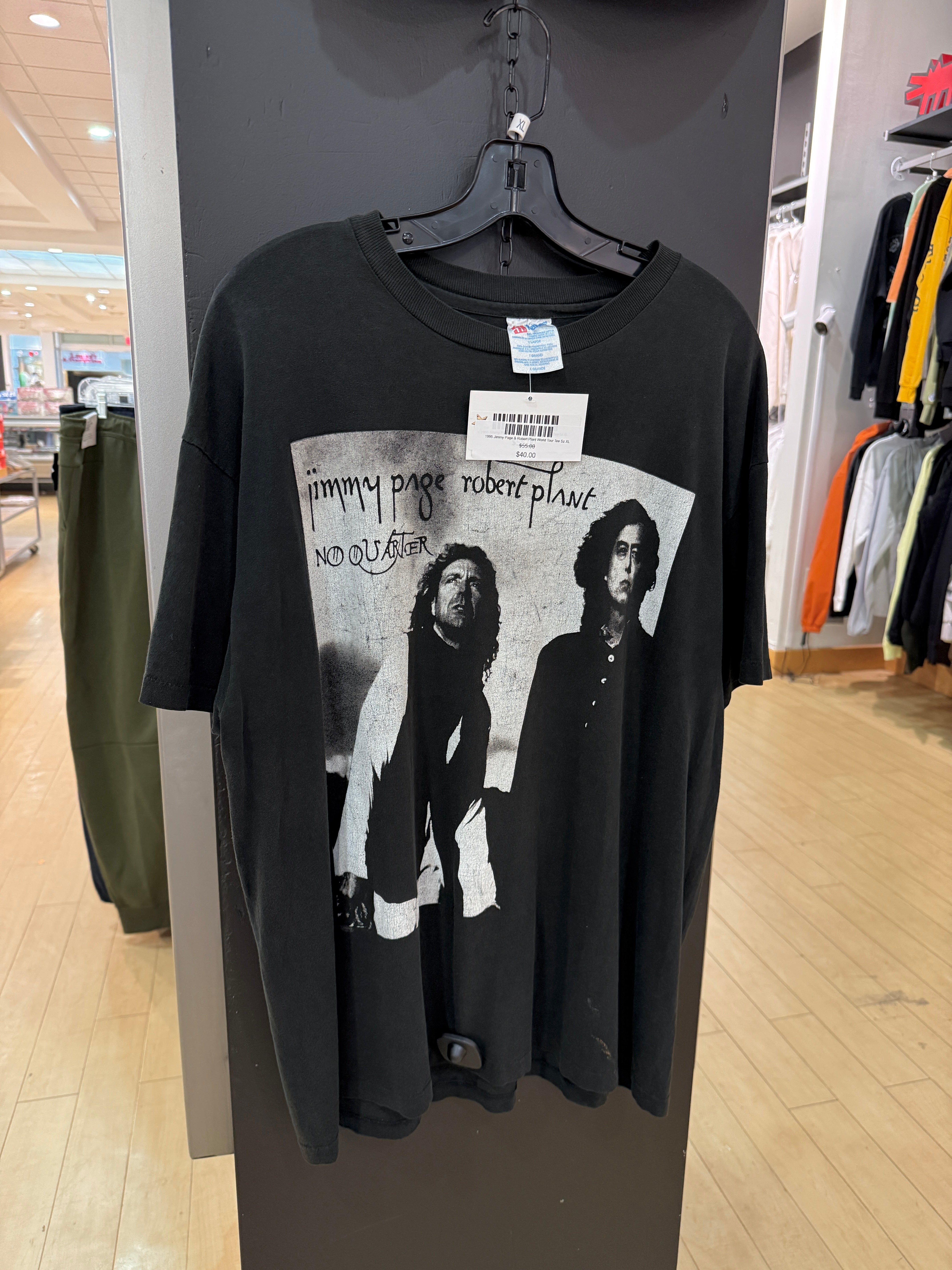 1995 Jimmy Page & Robert Plant World Tour Tee Sz XL