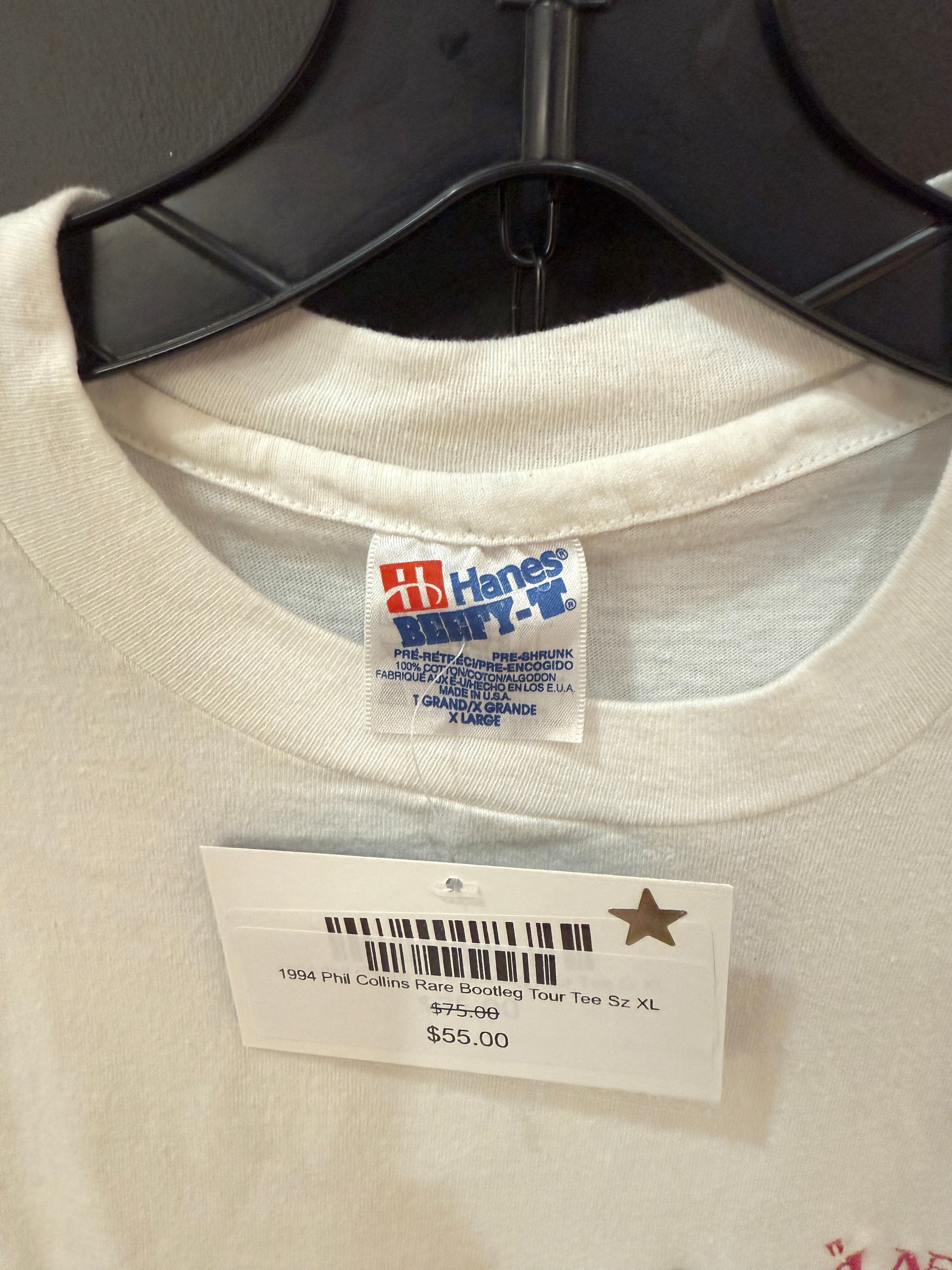1994 Phil Collins Rare Bootleg Tour Tee Sz XL