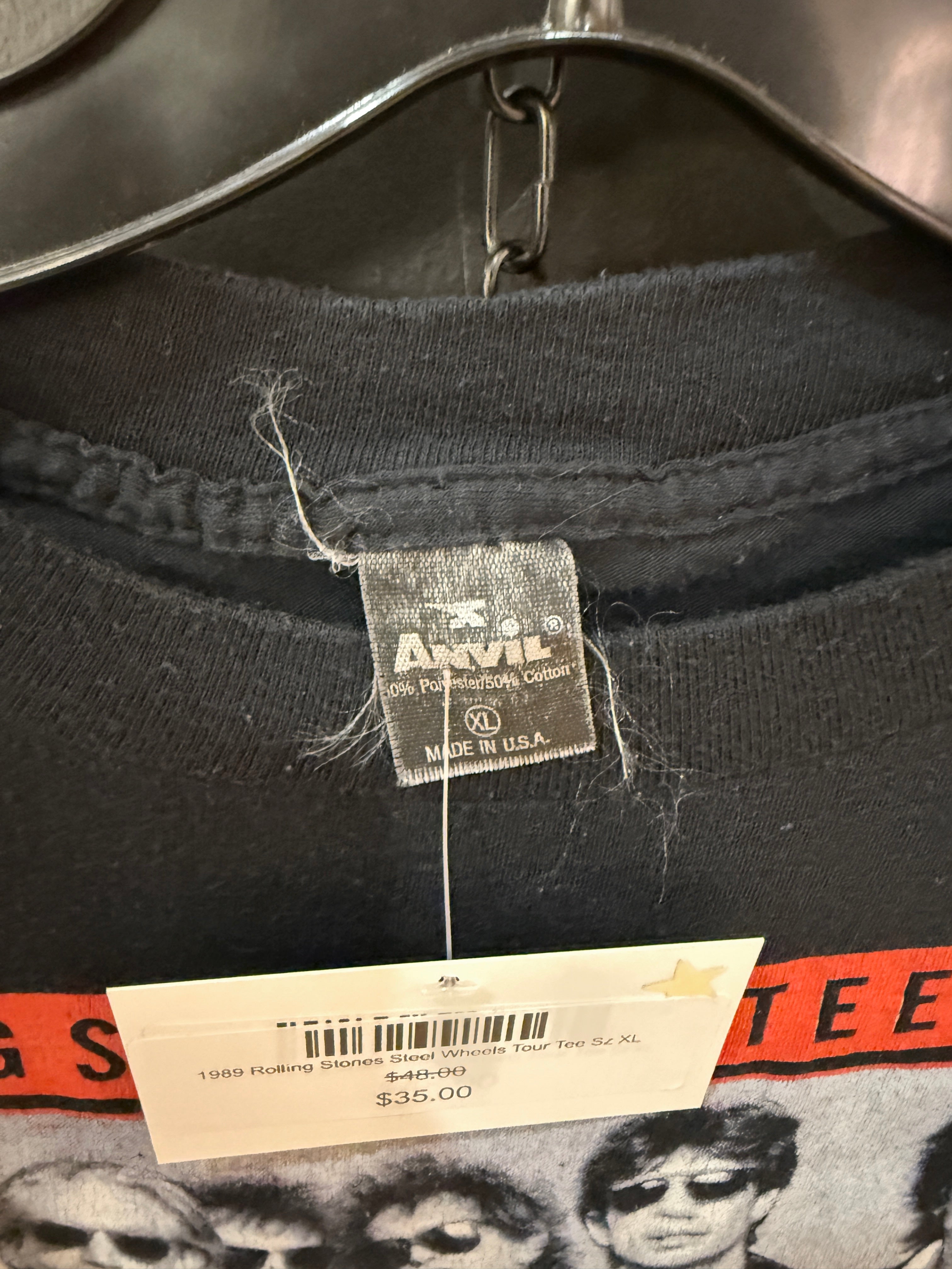 1989 Rolling Stones Steel Wheels Tour Tee Sz XL