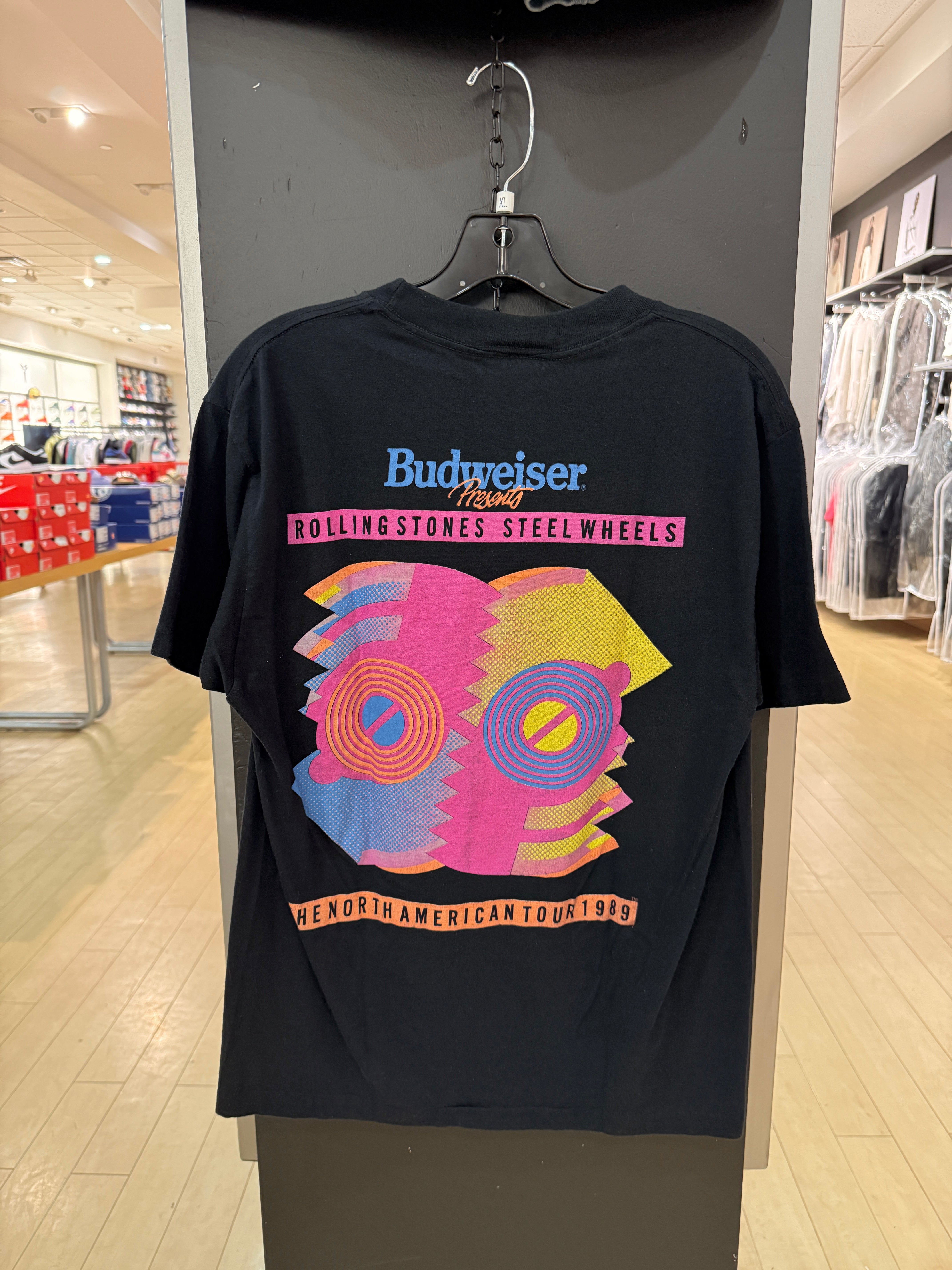 1989 Rolling Stones Steel Wheels Tour Tee Sz XL