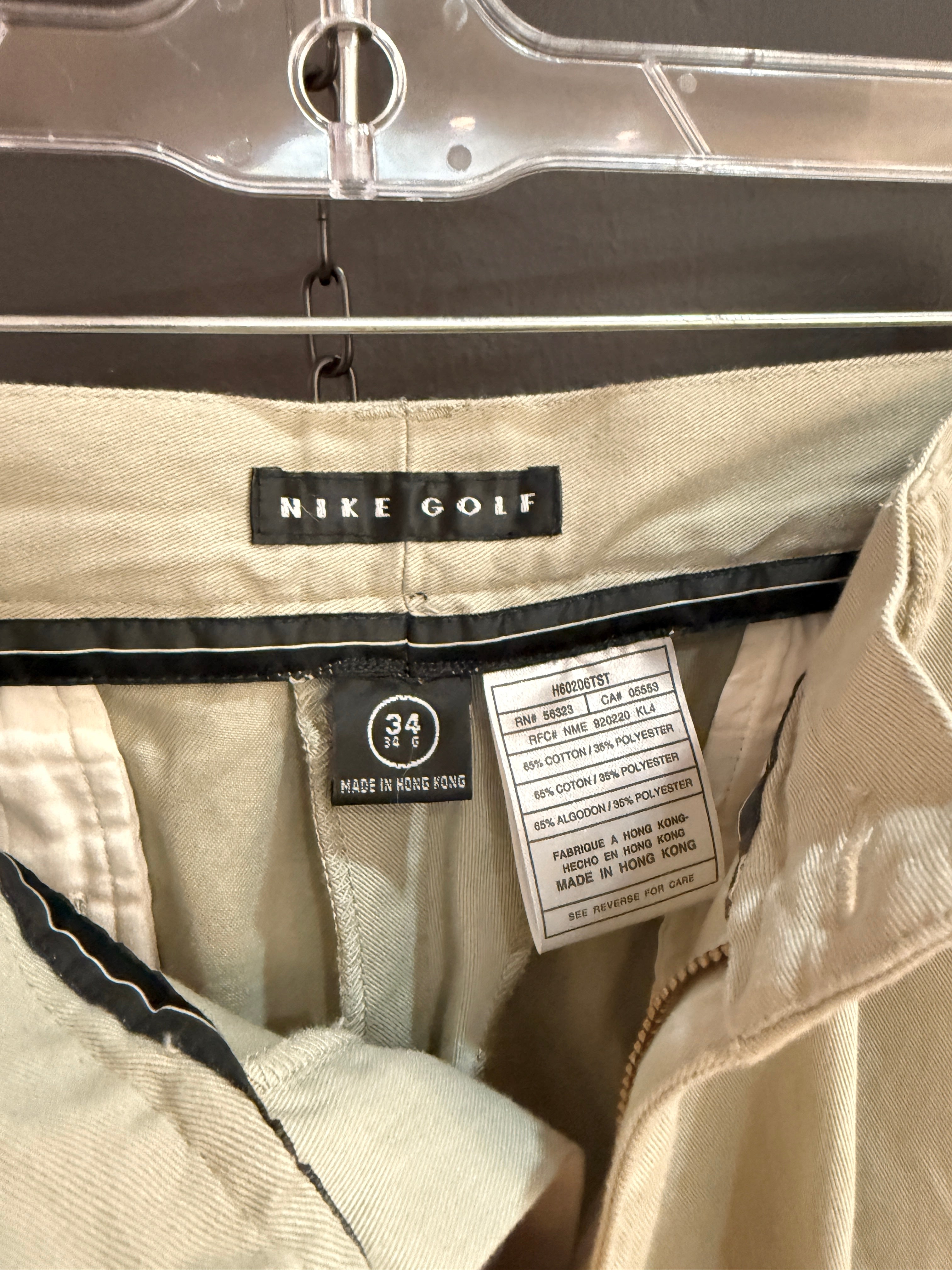 2006 Nike Beige Pleated Golf Shorts Size 34