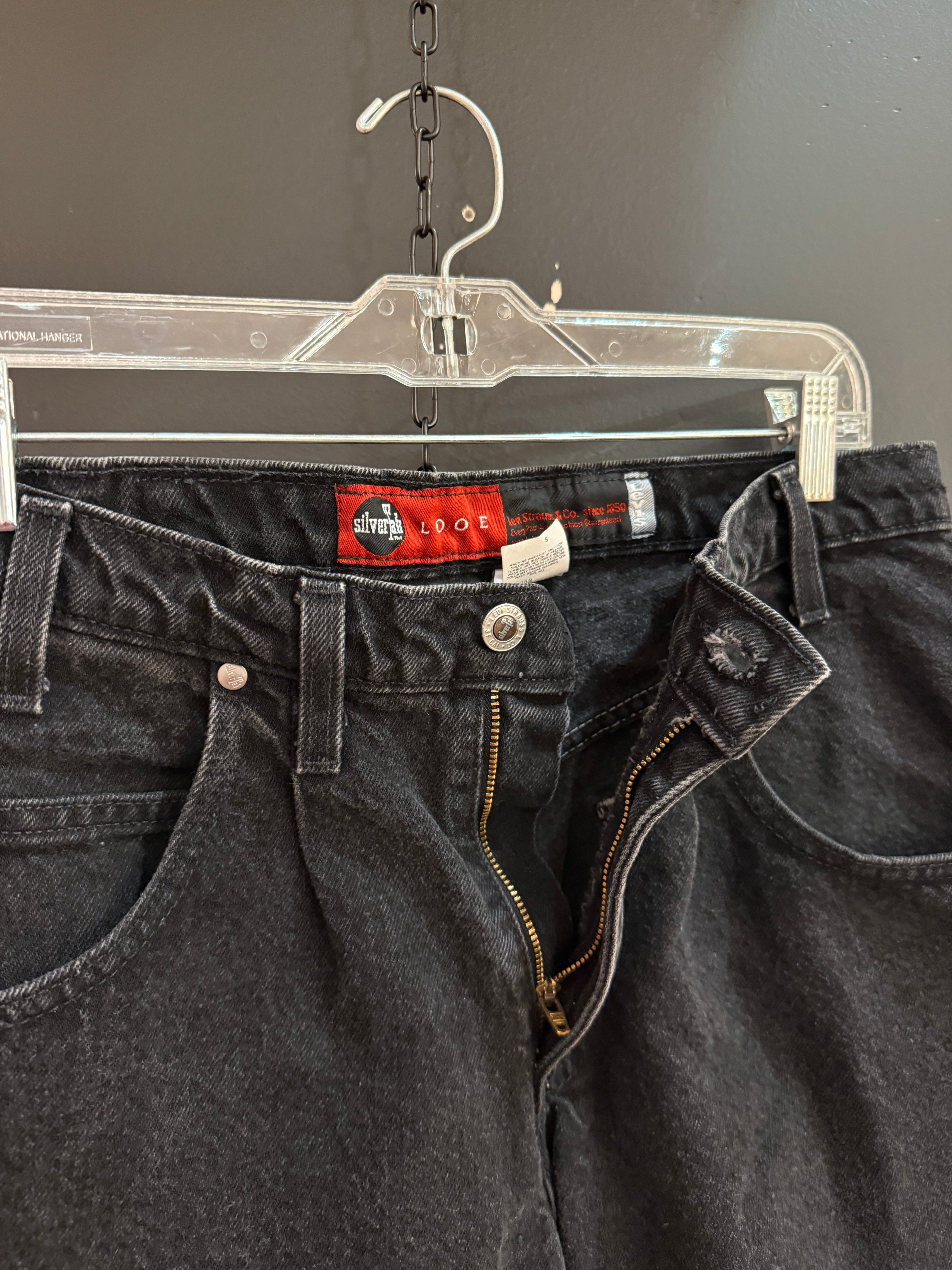 90s Levi's Silver Tab Black Denim Jorts Size 32