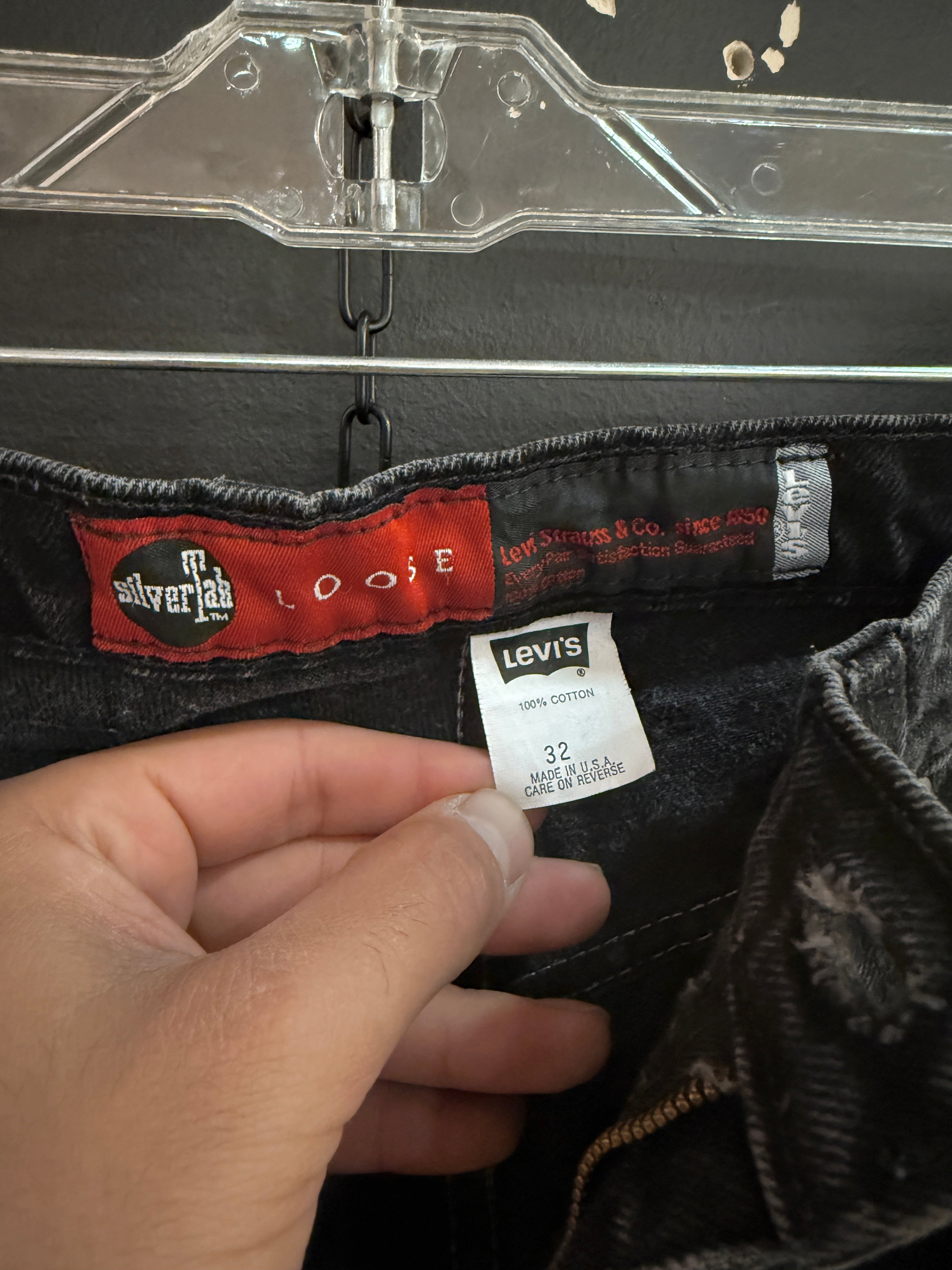 90s Levi's Silver Tab Black Denim Jorts Size 32