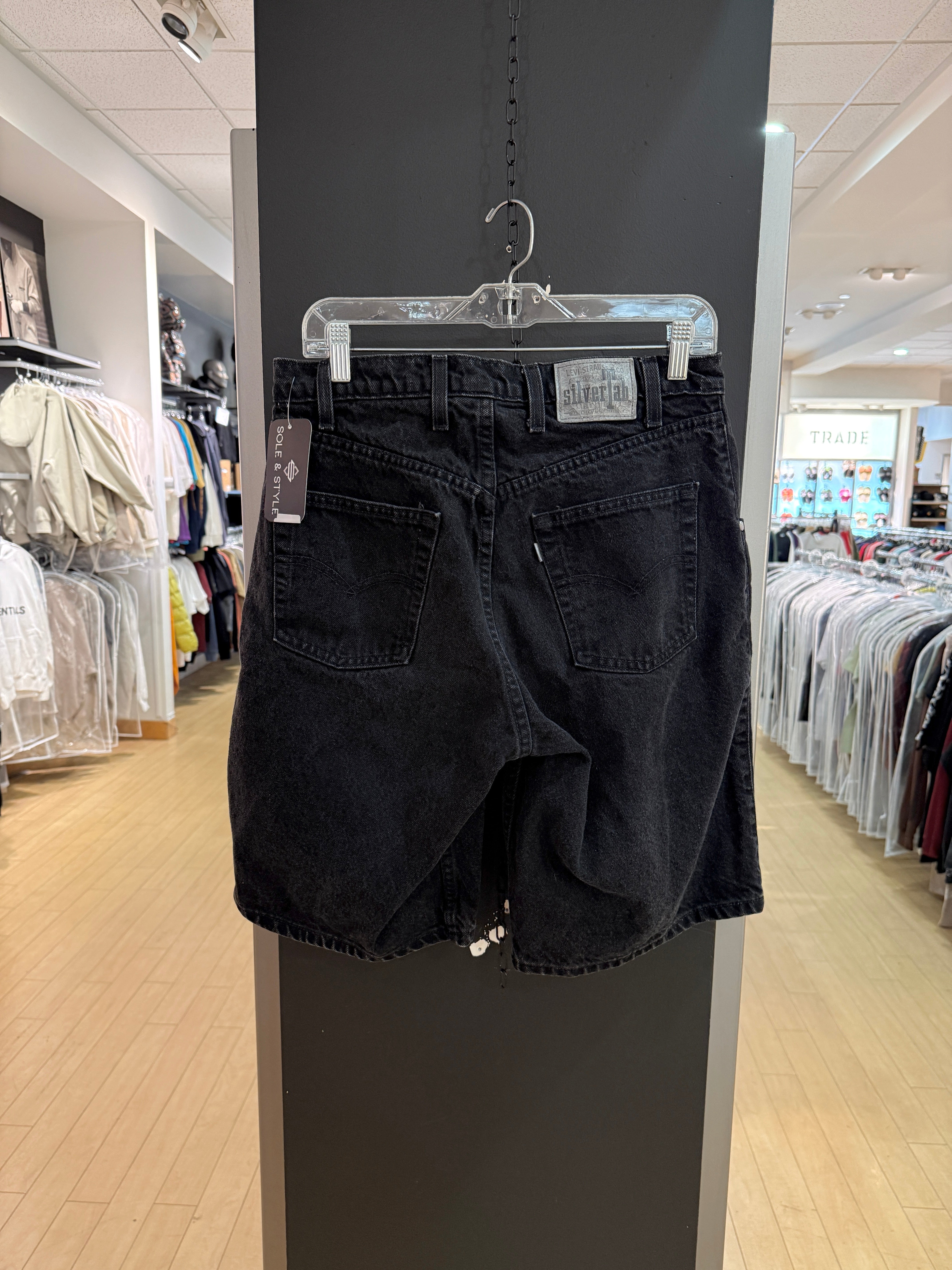 90s Levi's Silver Tab Black Denim Jorts Size 32
