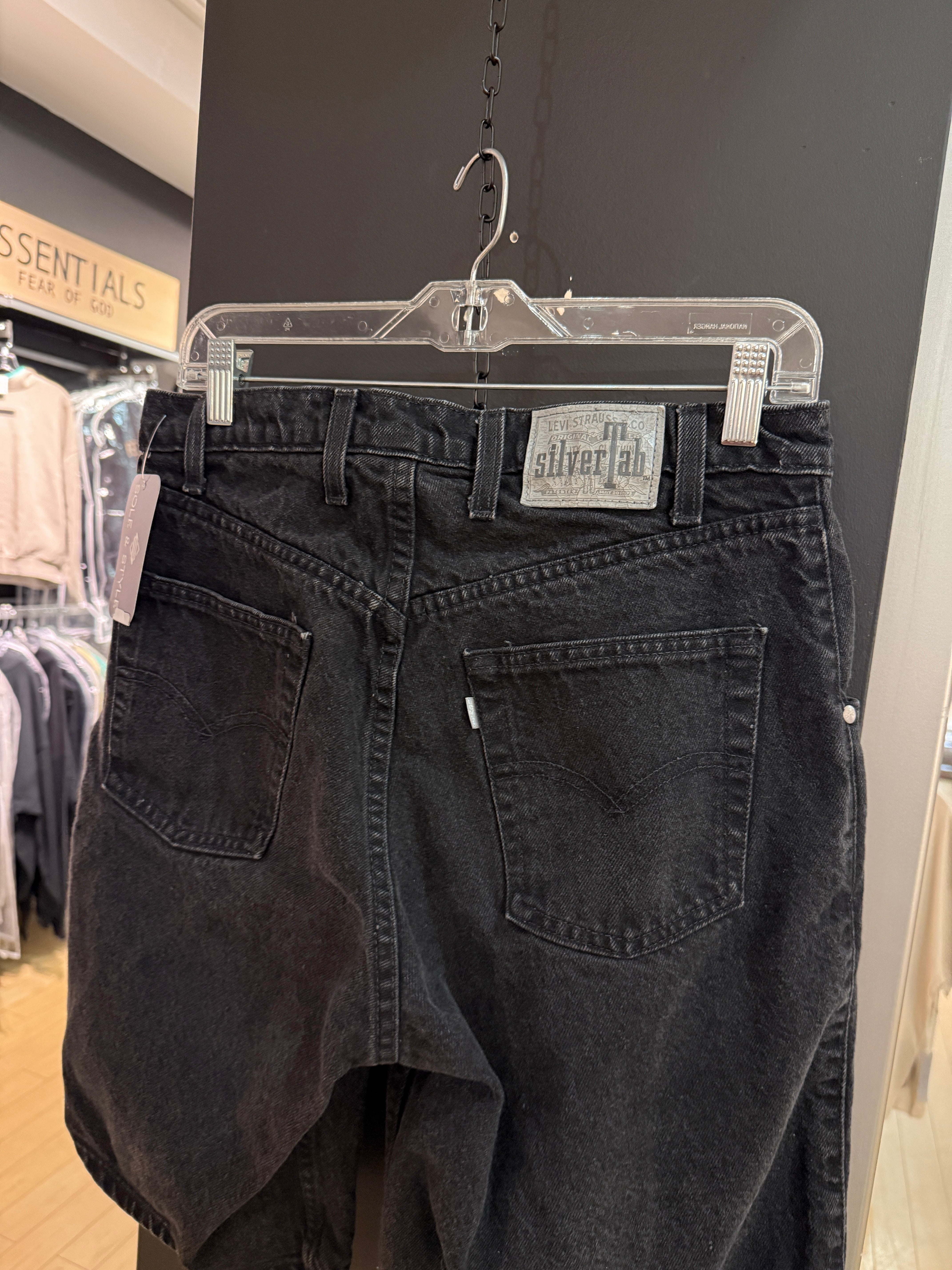 90s Levi's Silver Tab Black Denim Jorts Size 32