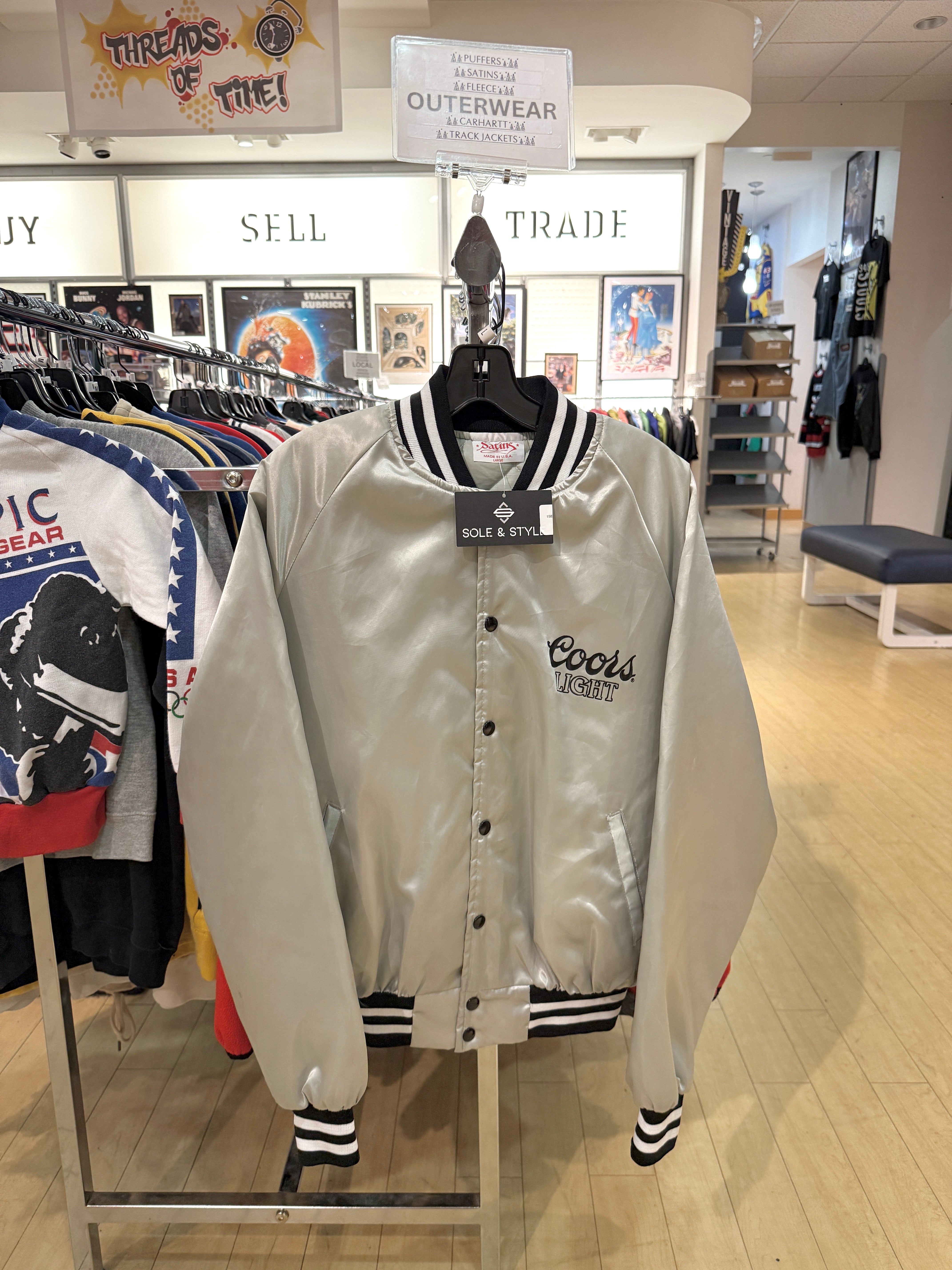 1982 Coors Light Silver Bullet Satin Jacket Sz L