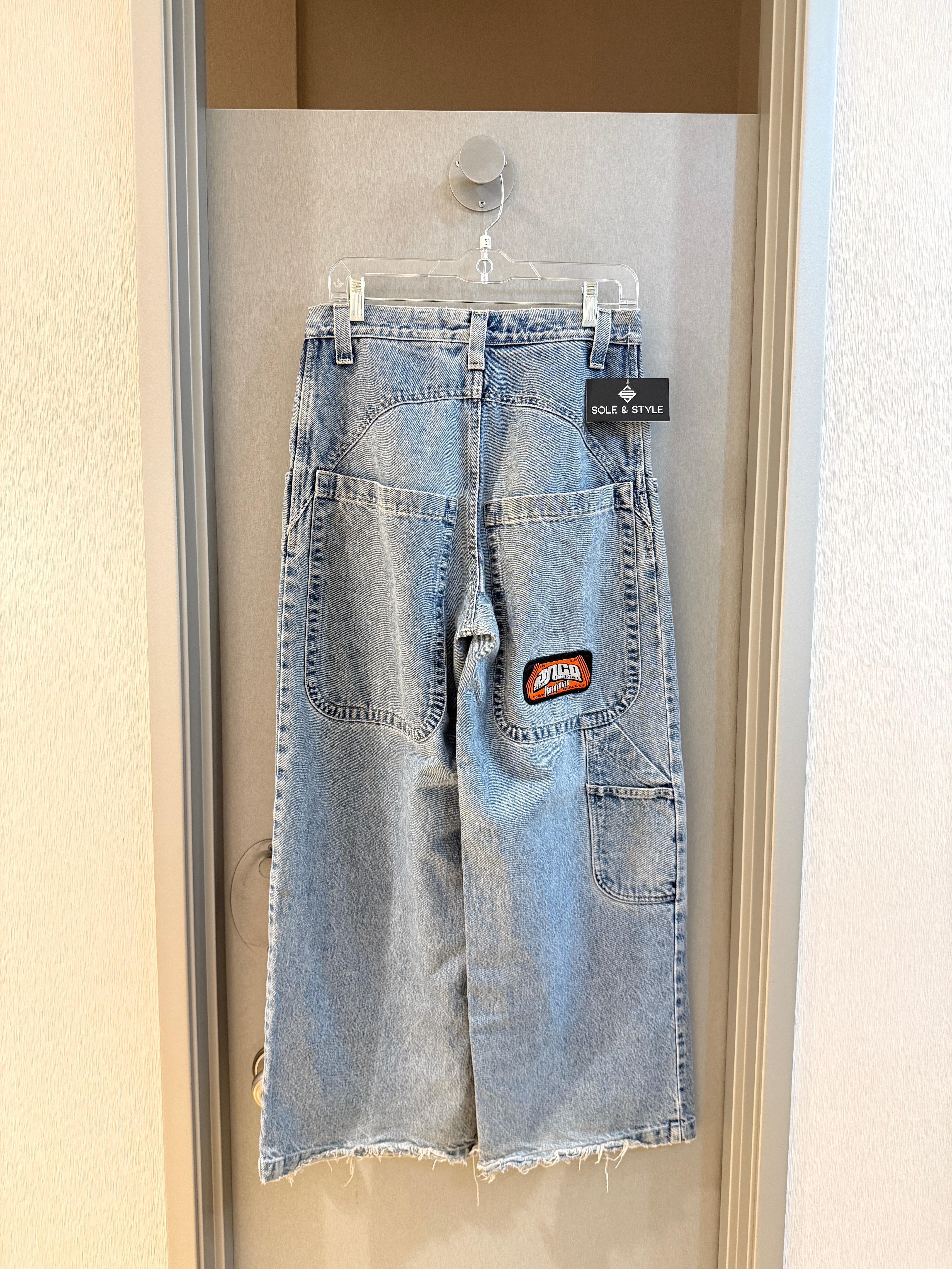 90s JNCO Jeans Handyman Light Wash Denim Carpenter Pants Sz 30x30