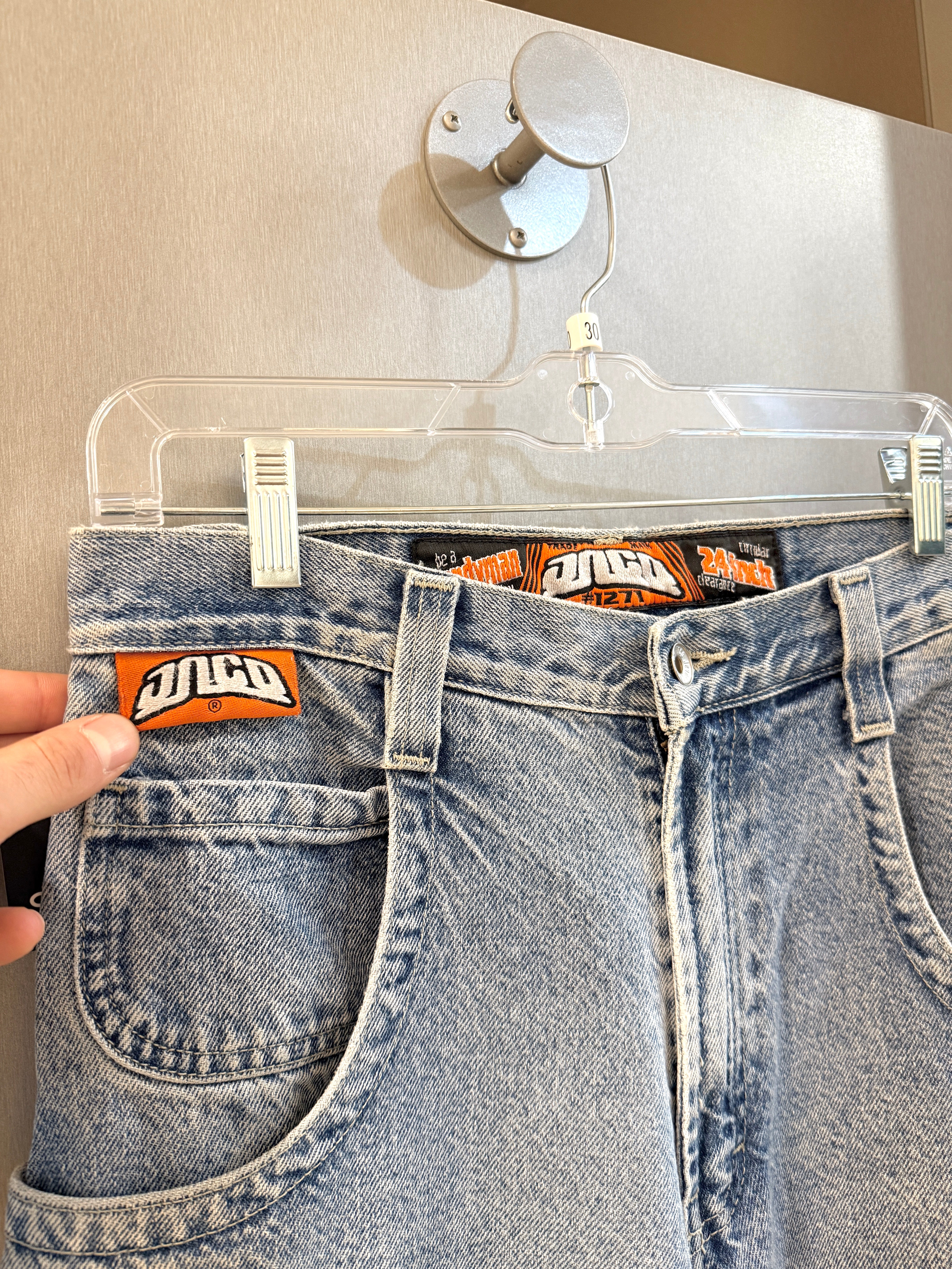 90s JNCO Jeans Handyman Light Wash Denim Carpenter Pants Sz 30x30