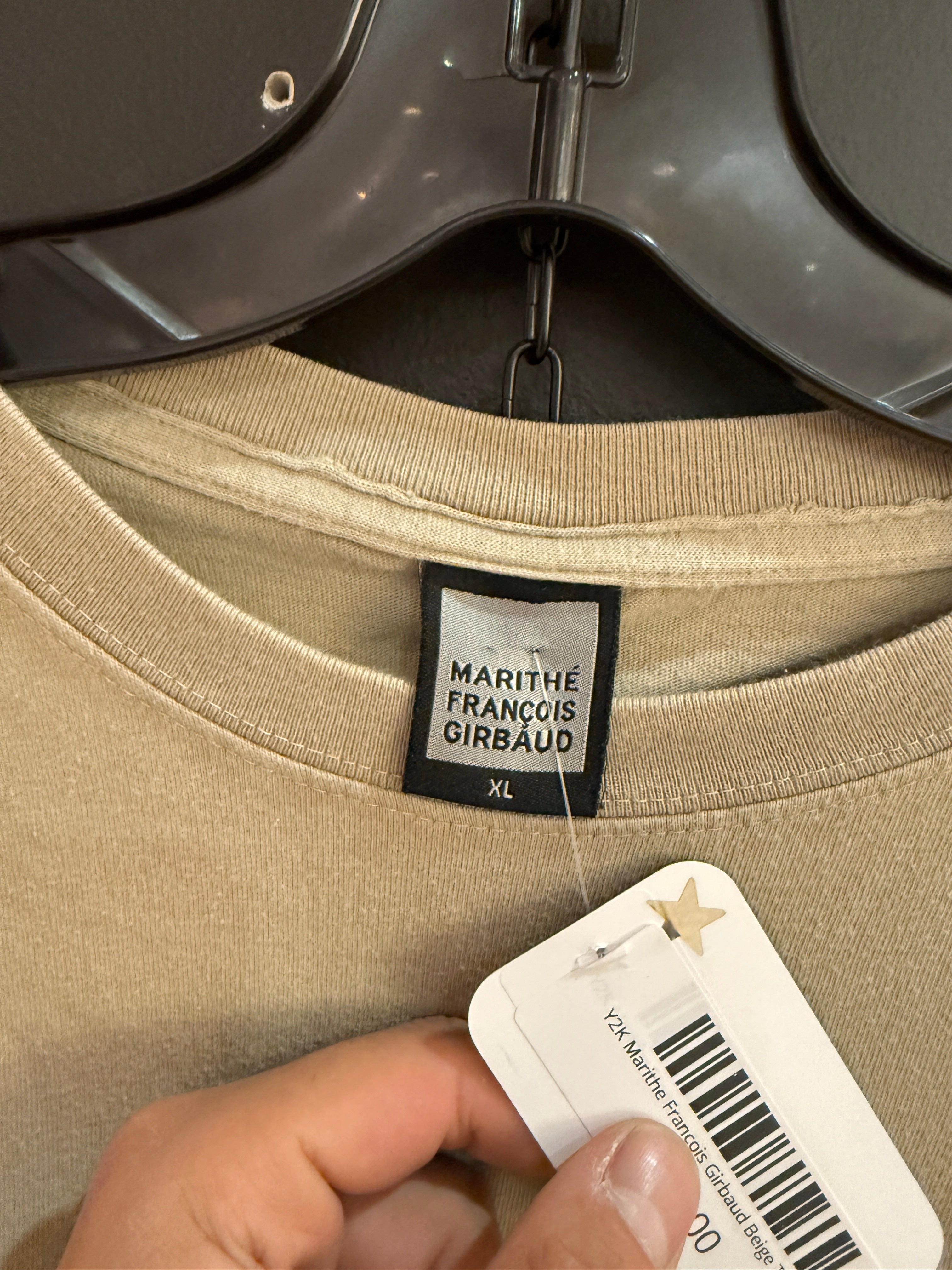 Y2K Marithe Francois Girbaud Beige Tee Size XL