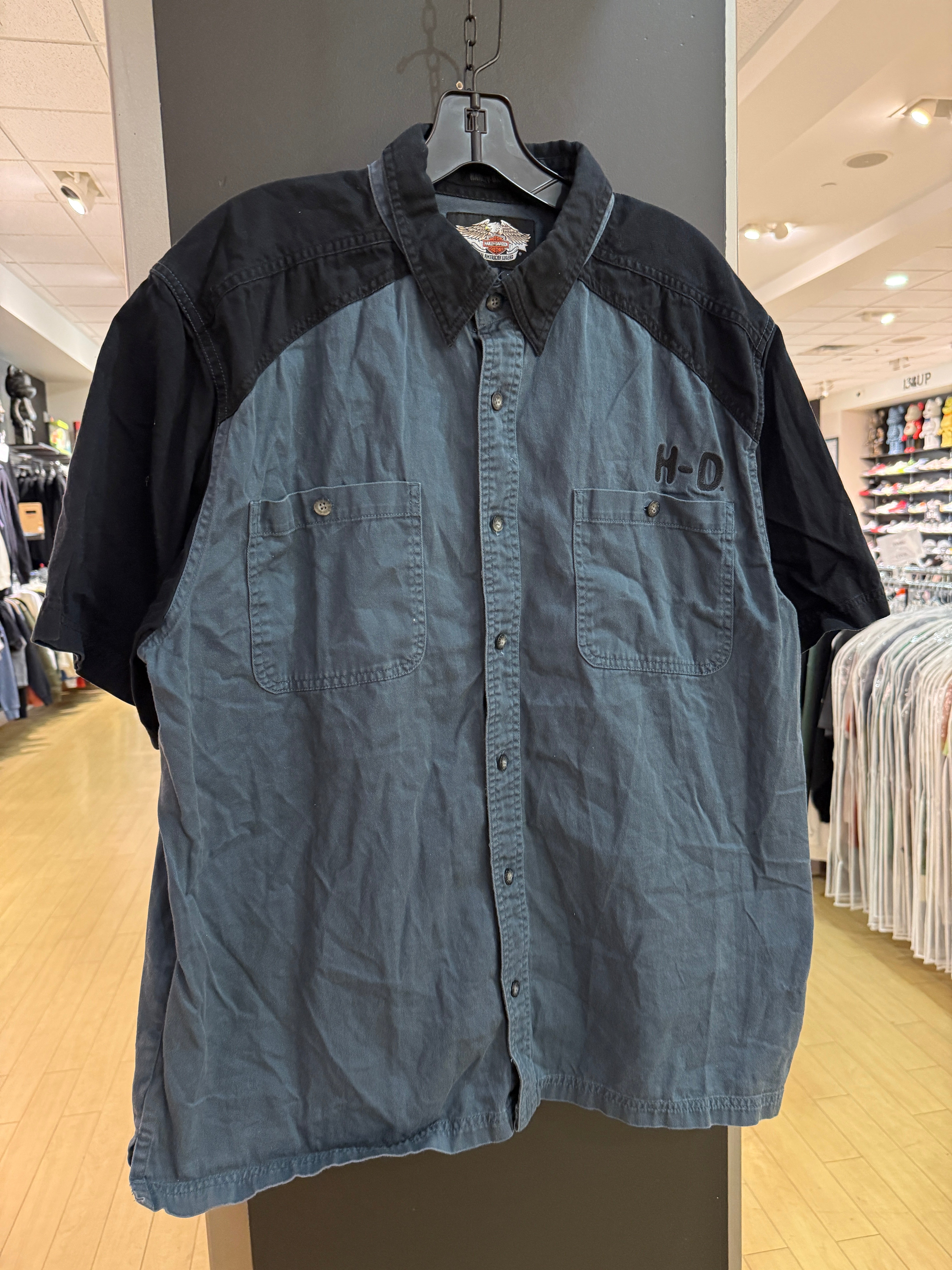 Harley Davidson HD Mechanic Shirt Slate / Black Size XL