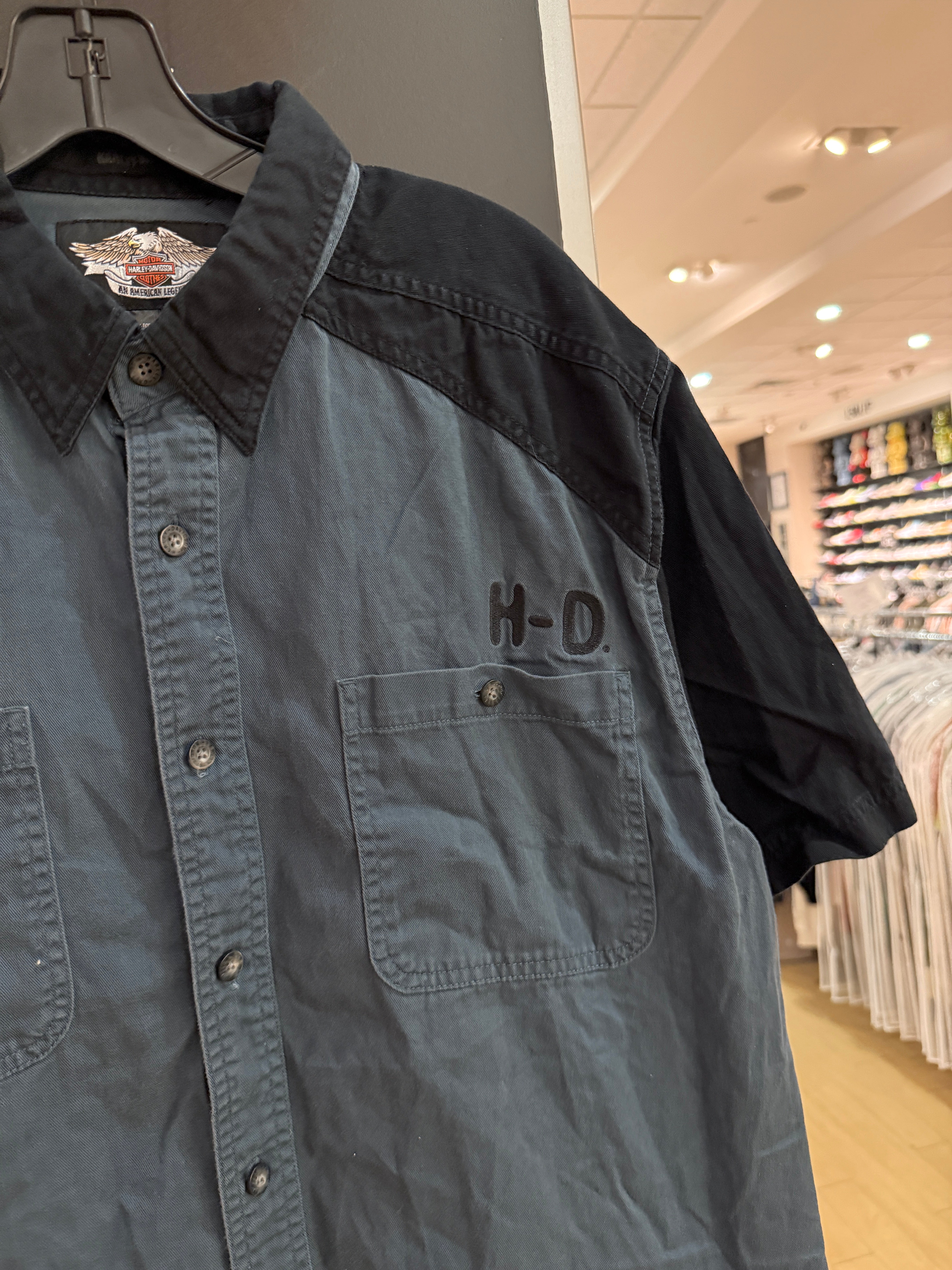 Harley Davidson HD Mechanic Shirt Slate / Black Size XL