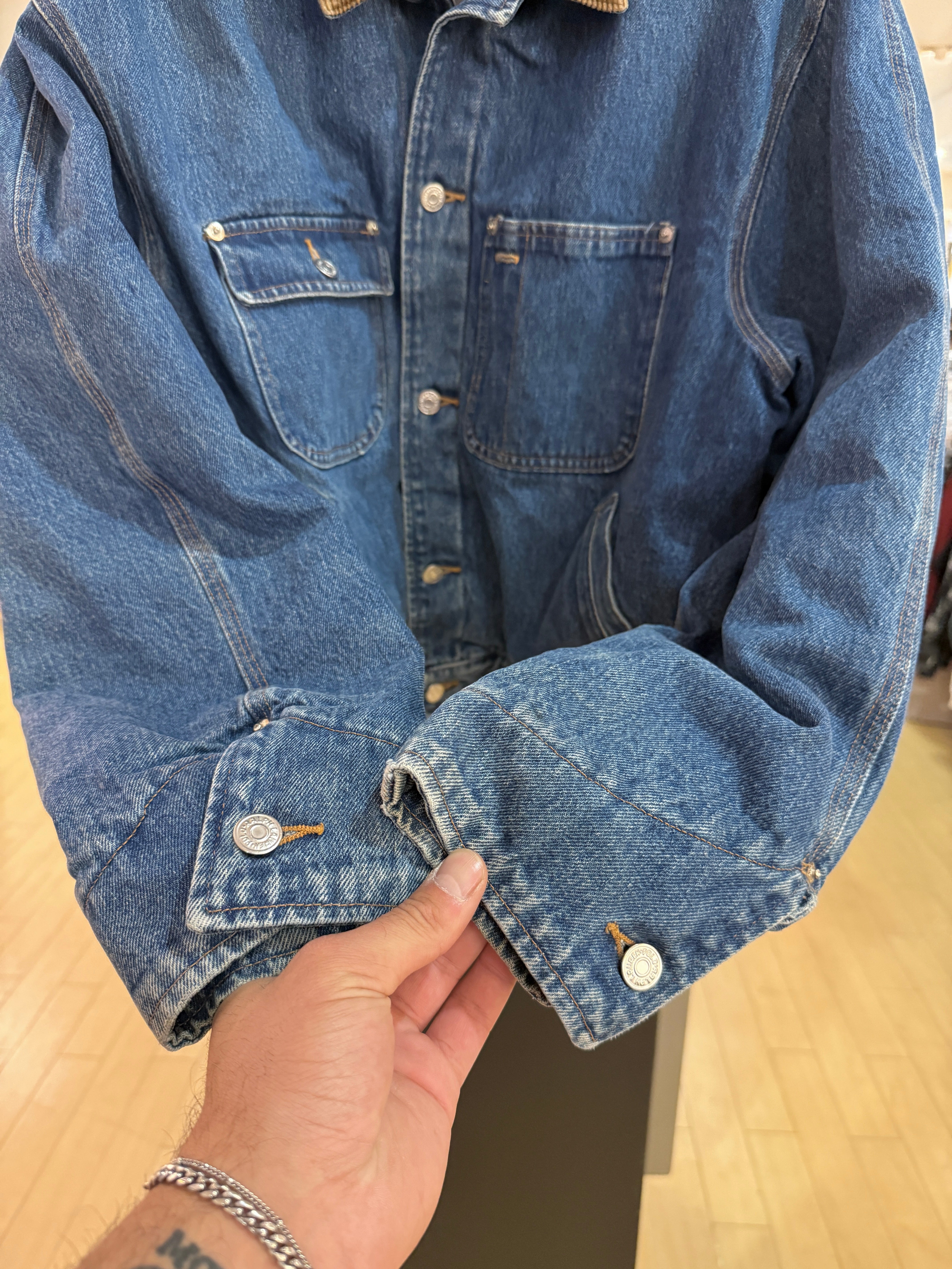 90s Polo Ralph Lauren Blanket Lined Denim Chore Coat Size XL