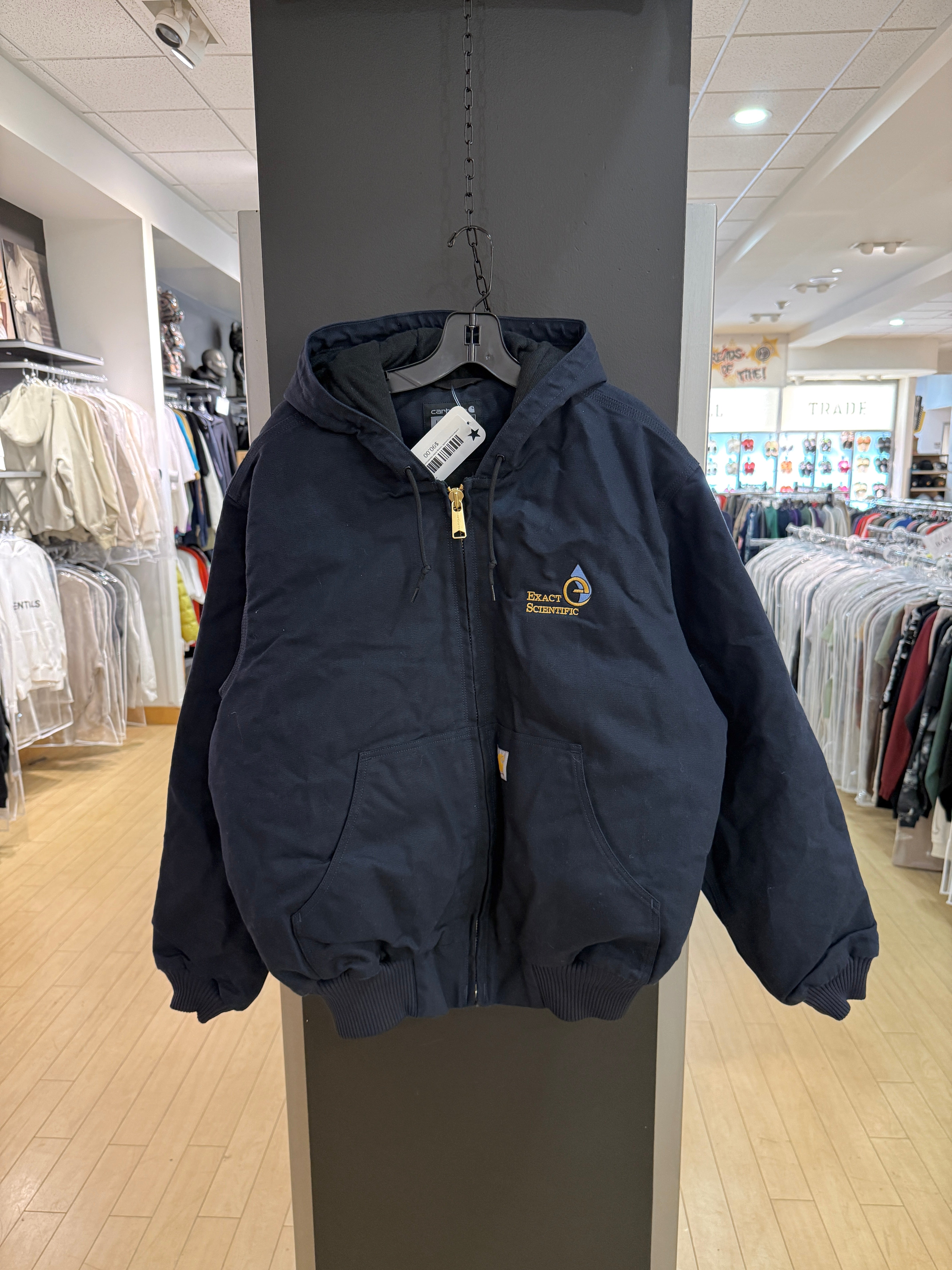 Carhartt Exact Scientific Testing Active Hooded Jacket Navy Blue Size L