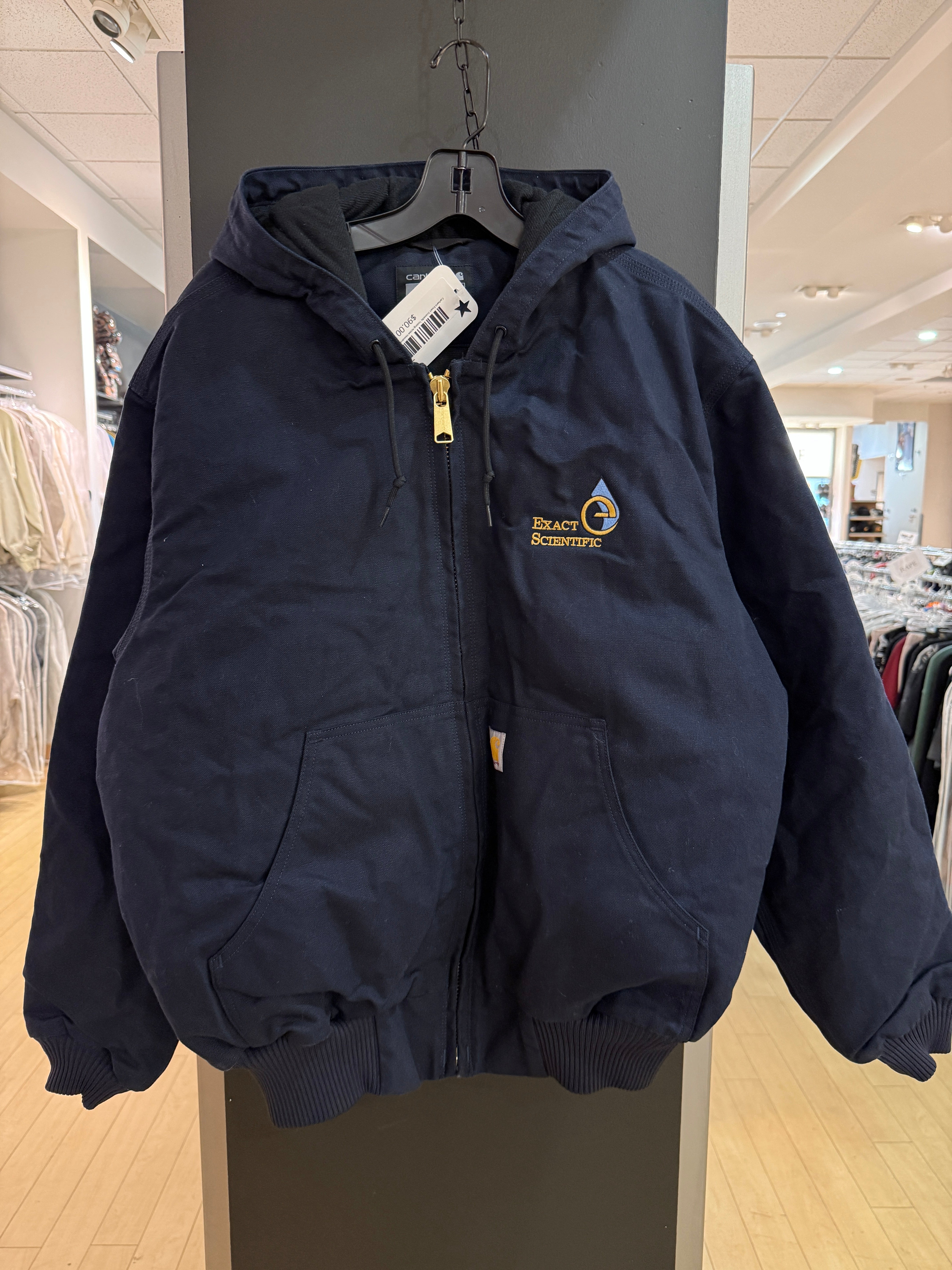 Carhartt Exact Scientific Testing Active Hooded Jacket Navy Blue Size L