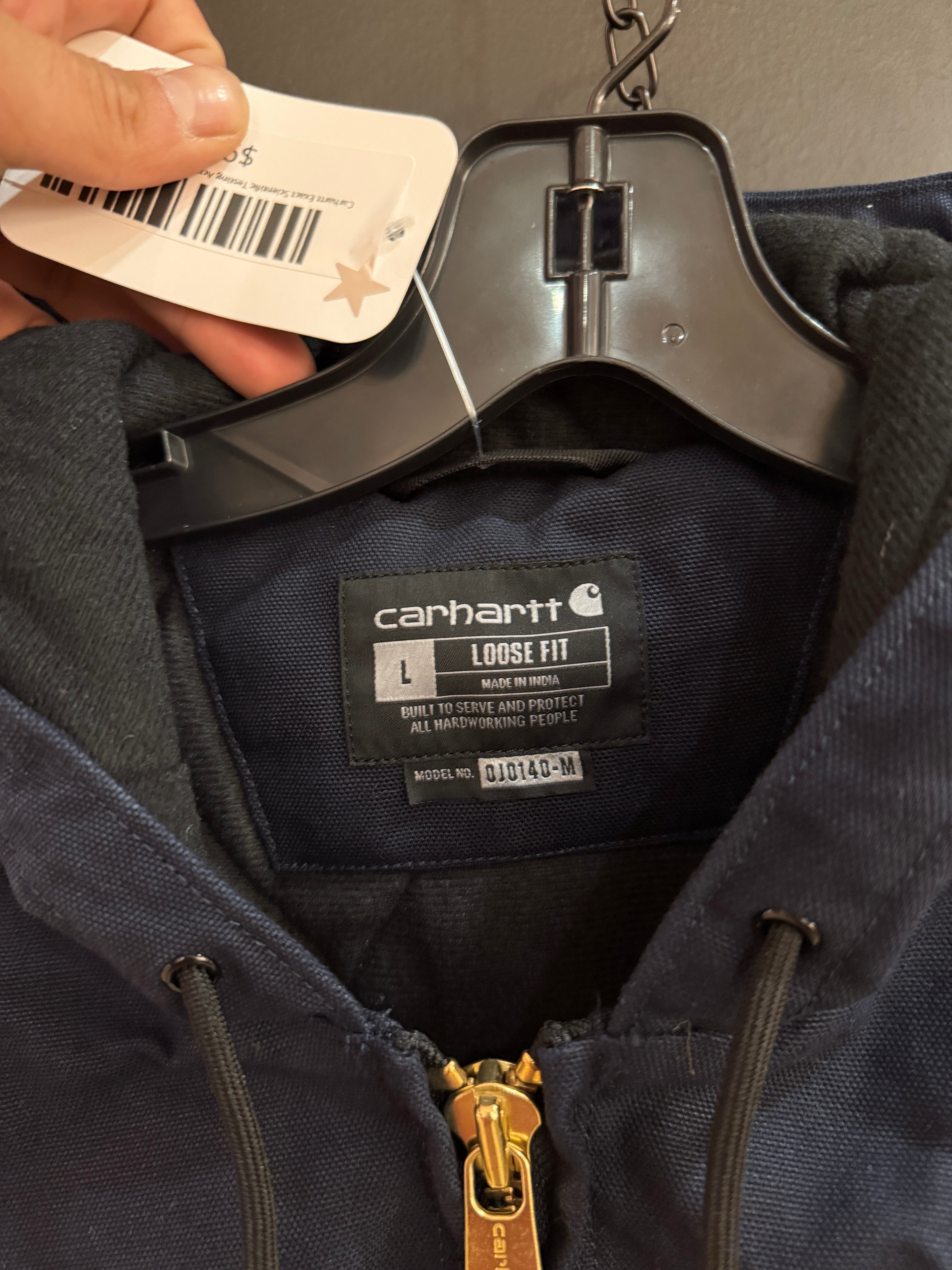 Carhartt Exact Scientific Testing Active Hooded Jacket Navy Blue Size L