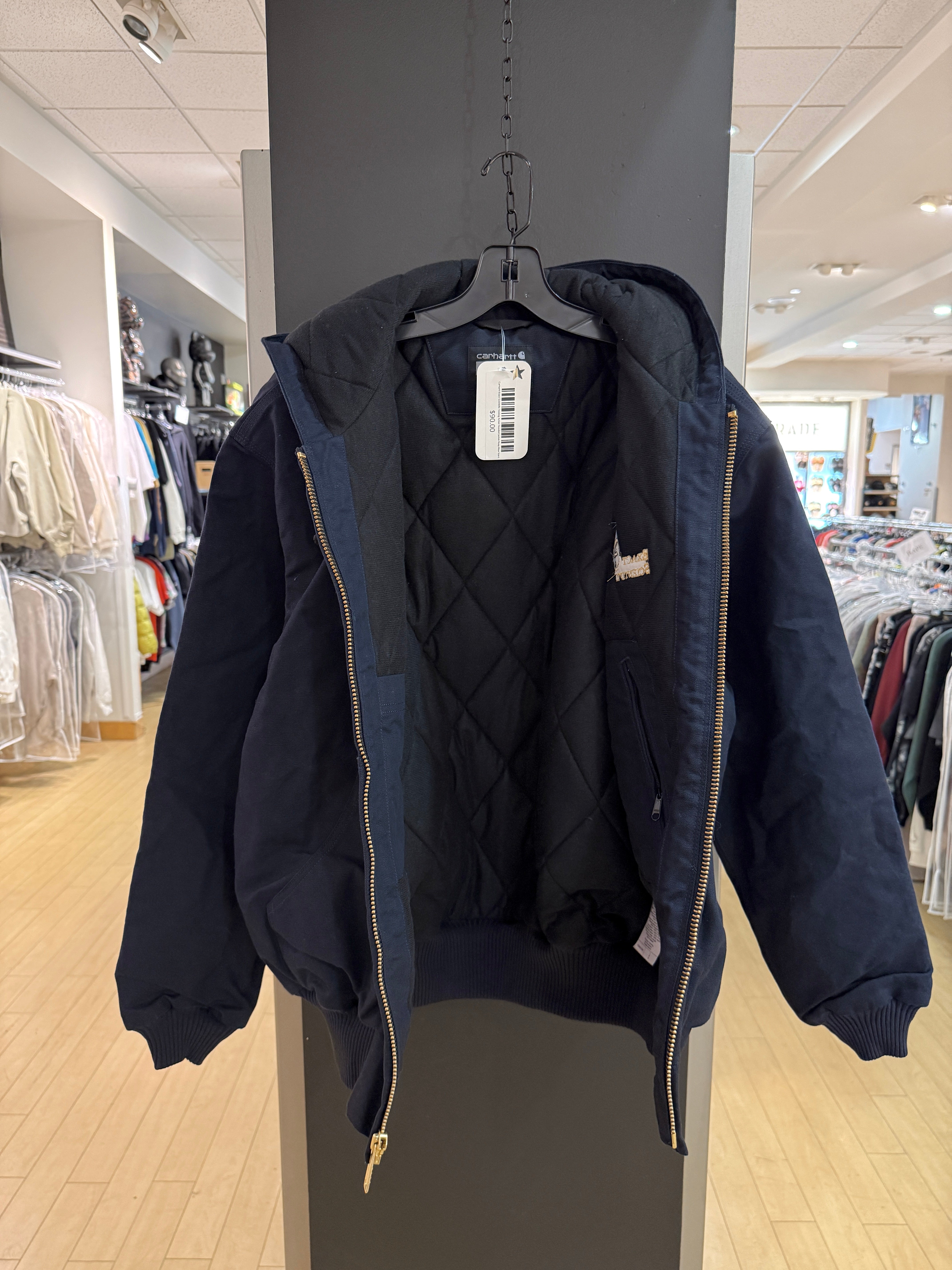Carhartt Exact Scientific Testing Active Hooded Jacket Navy Blue Size L