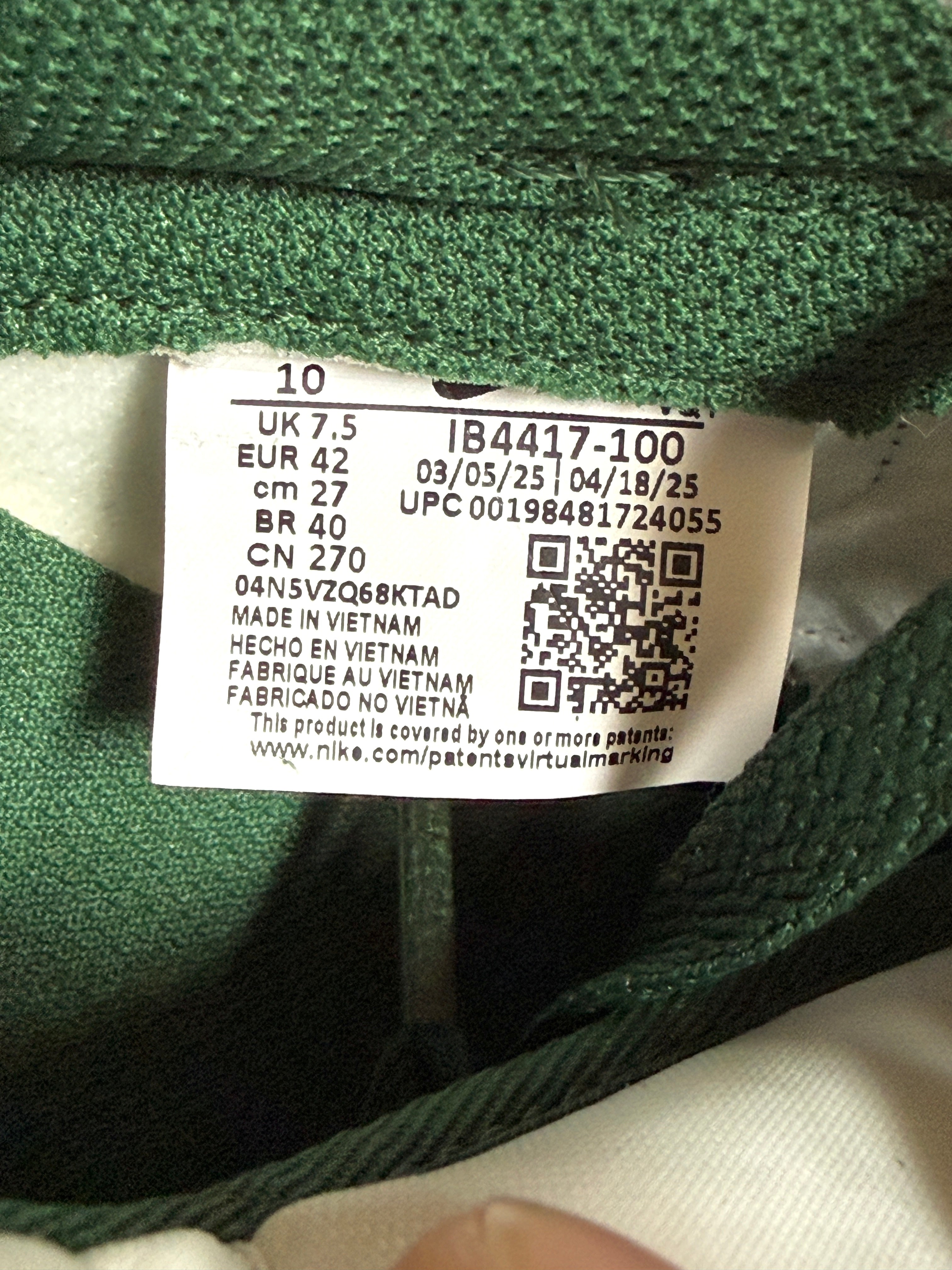 Nike Dunk Low Gorge Green Gold Mini Swoosh Size 8.5 Men's MISSING LID