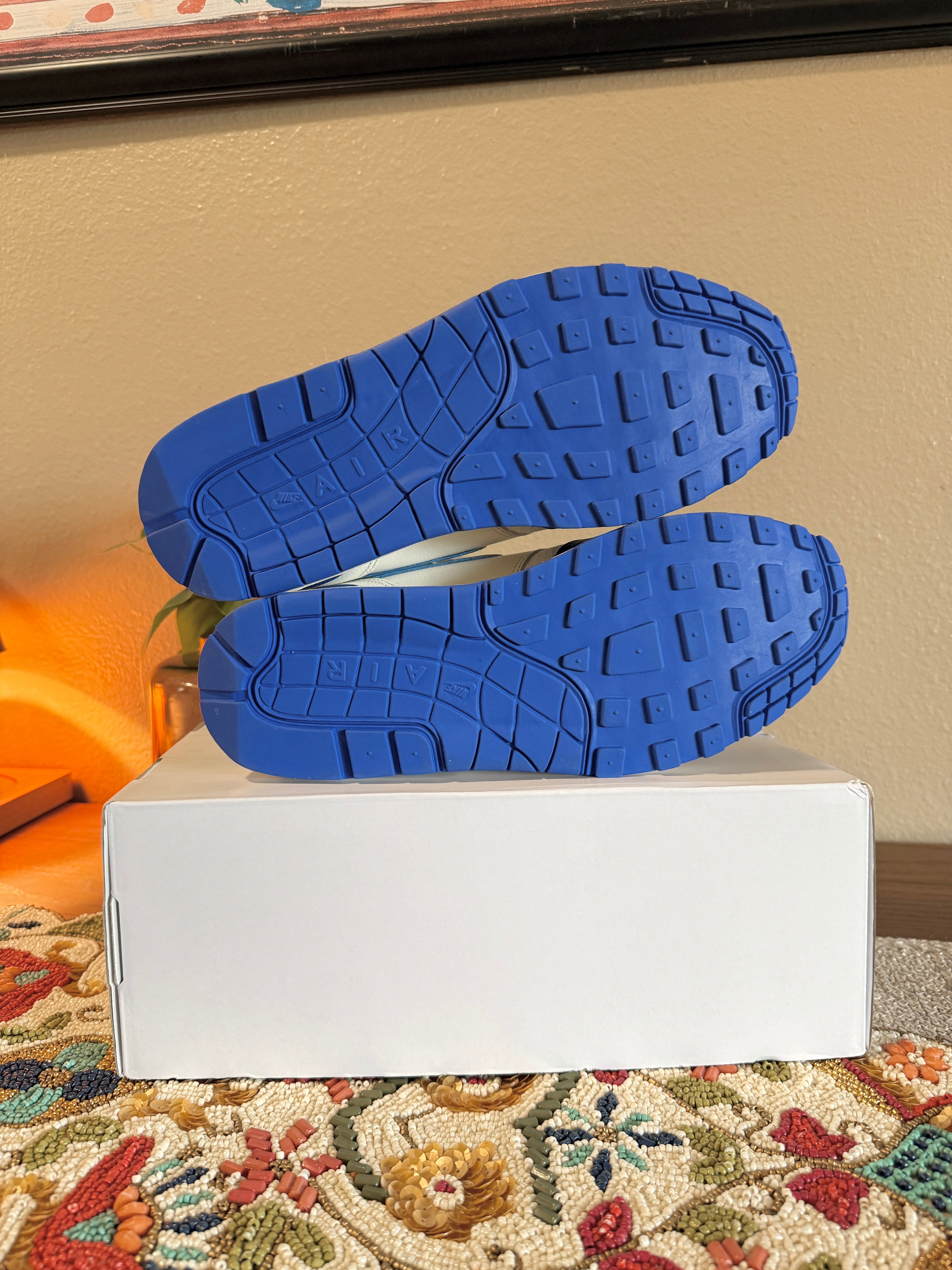 Nike ID By You Air Max 1 White / Royal Blue Size 9.5 Men's MISSING LID