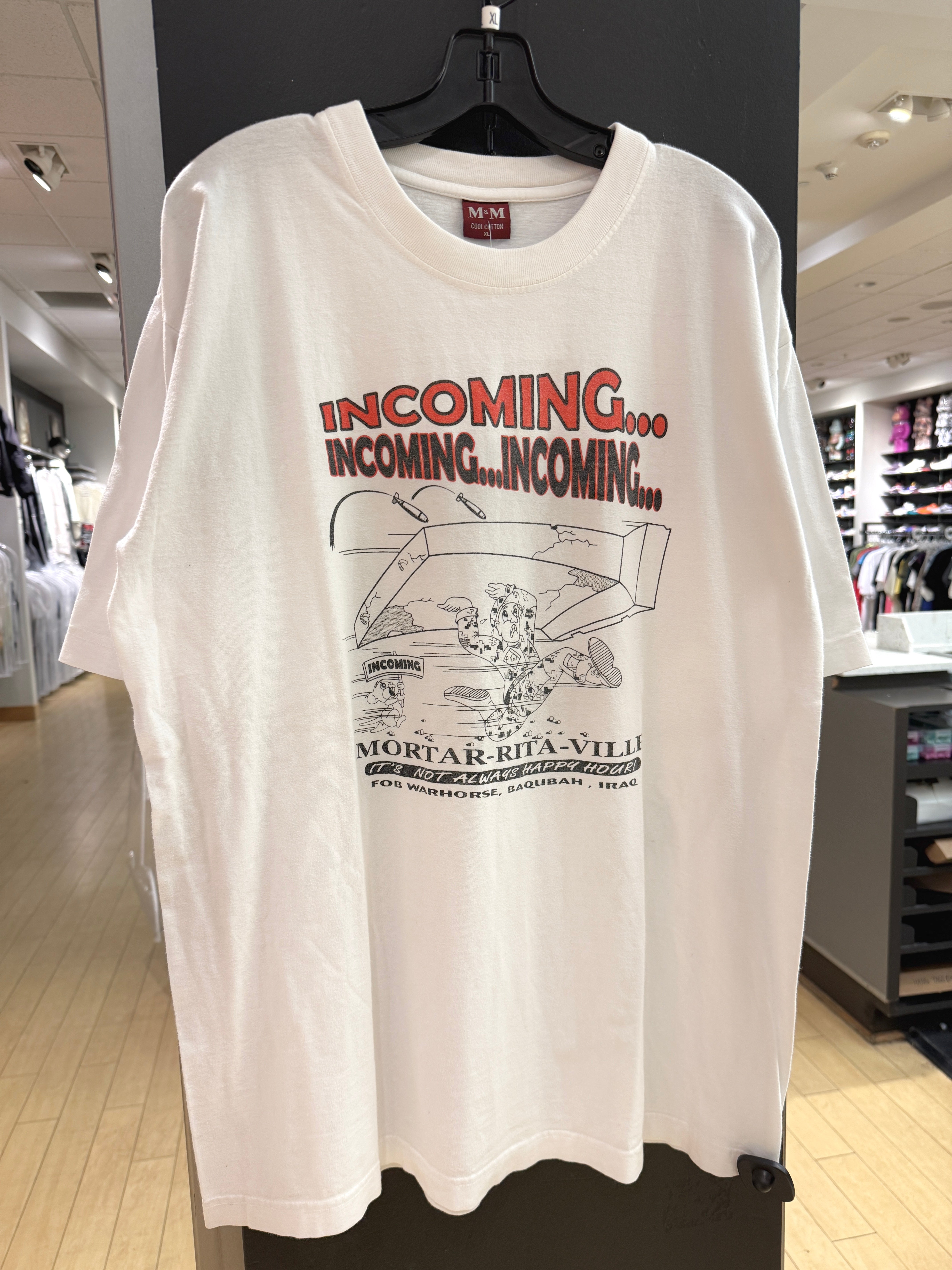 90s Mortar-Rita-Ville Iraq Happy Hour Tee Sz XL