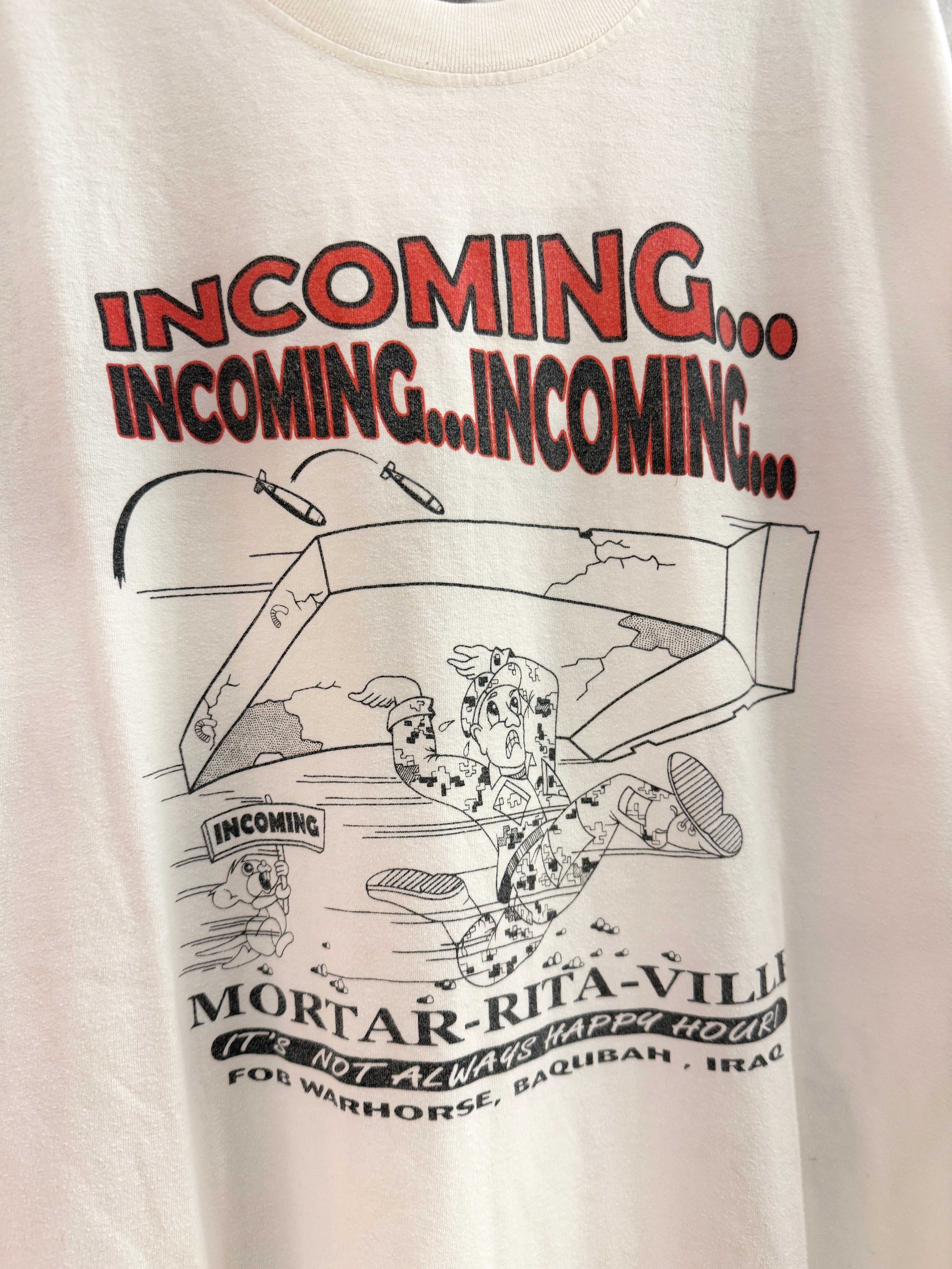 90s Mortar-Rita-Ville Iraq Happy Hour Tee Sz XL