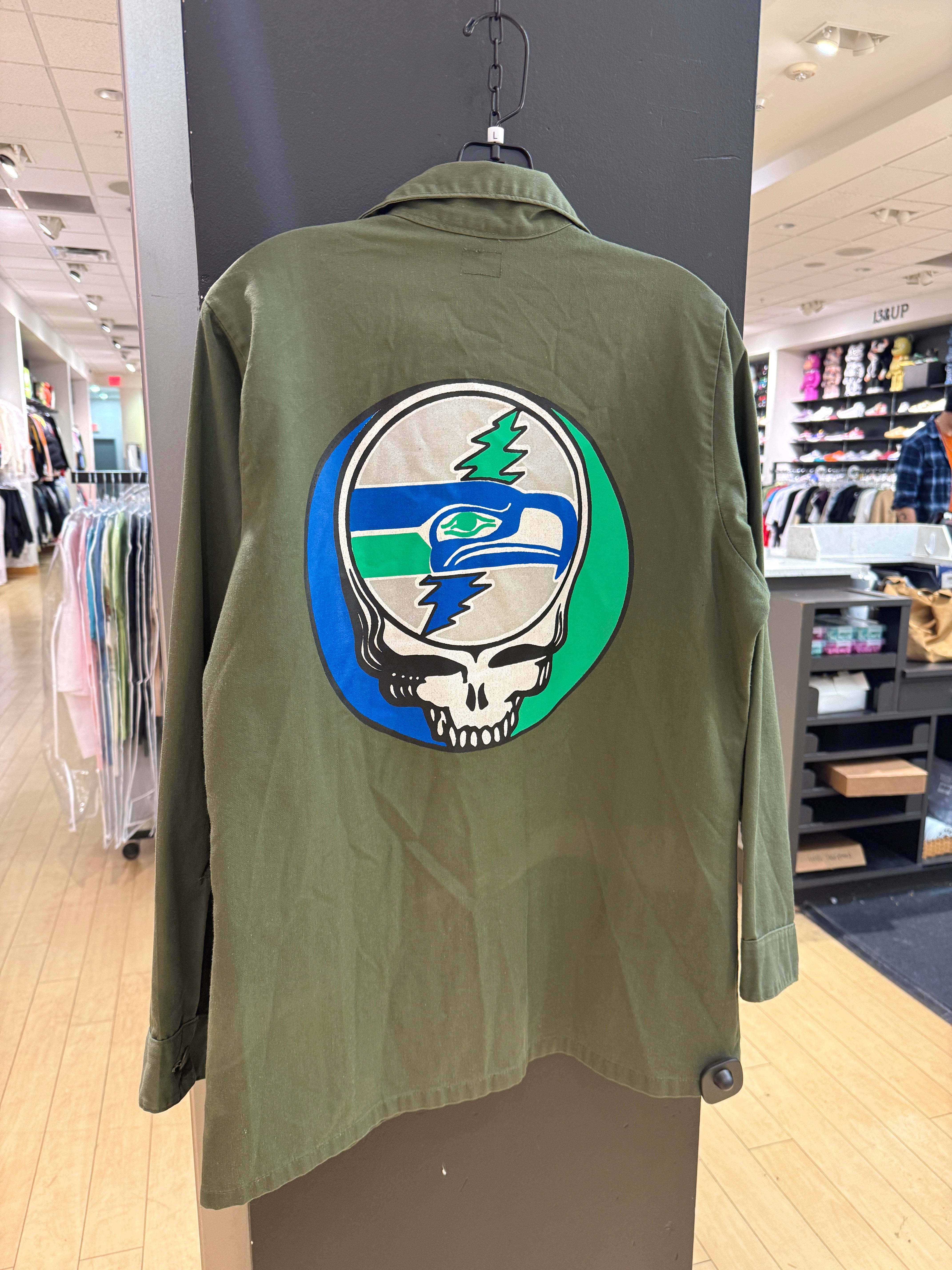 70s Grateful Dead Seahawks Utility Cotton BDU Shirt Sz L