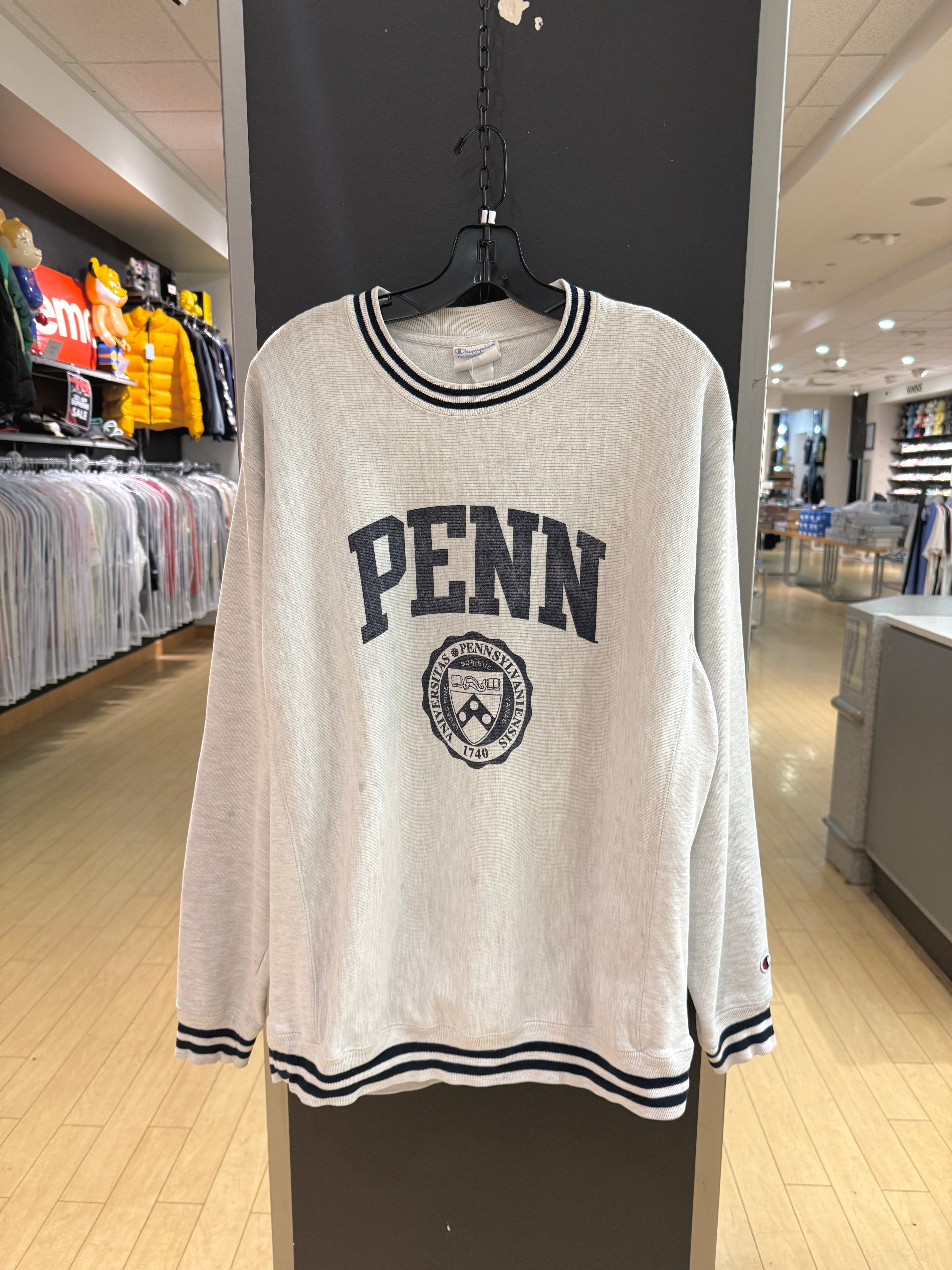 Y2K Champion Reverse Weave University of Penn Crewneck Sz L