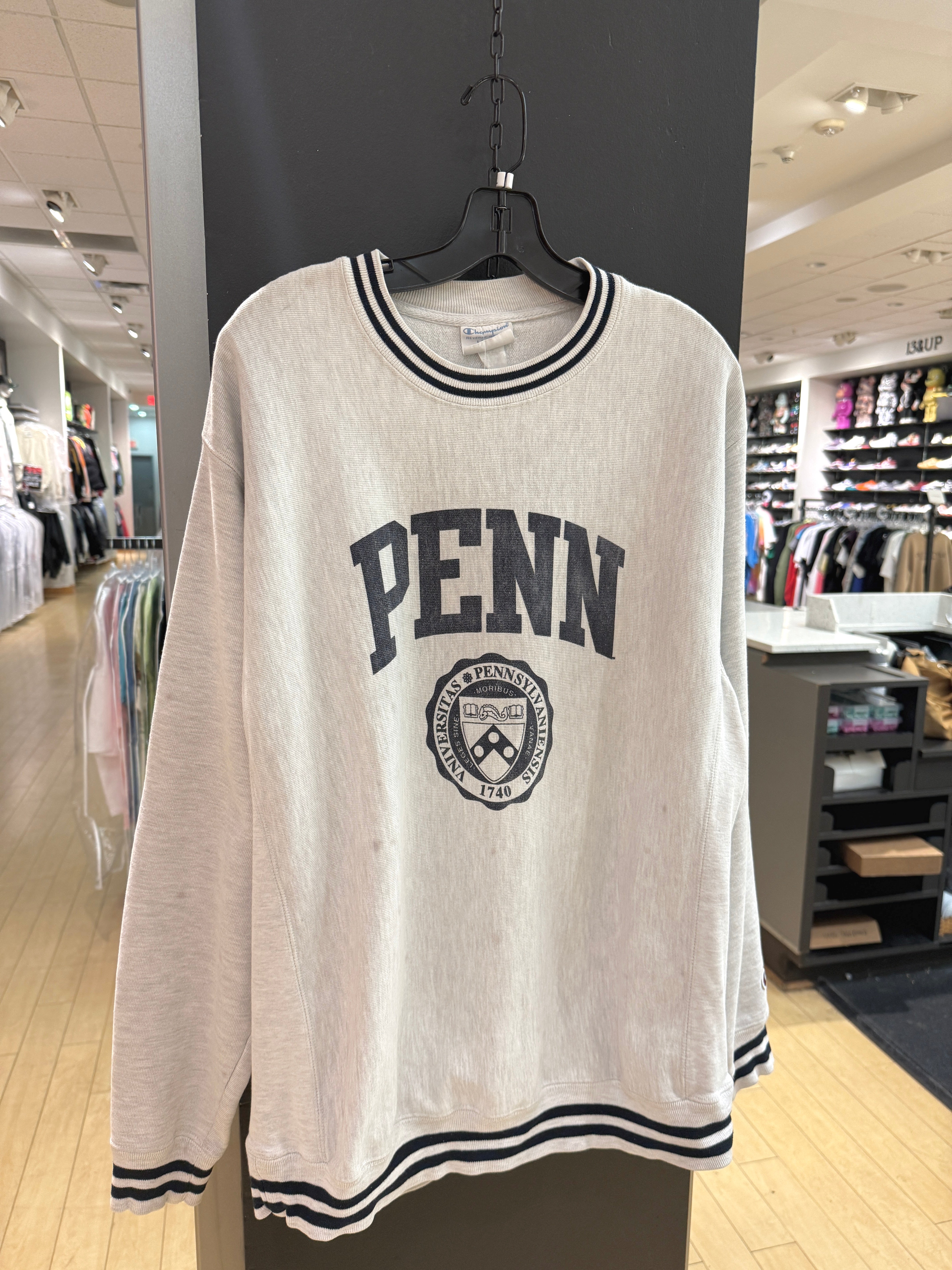 Y2K Champion Reverse Weave University of Penn Crewneck Sz L
