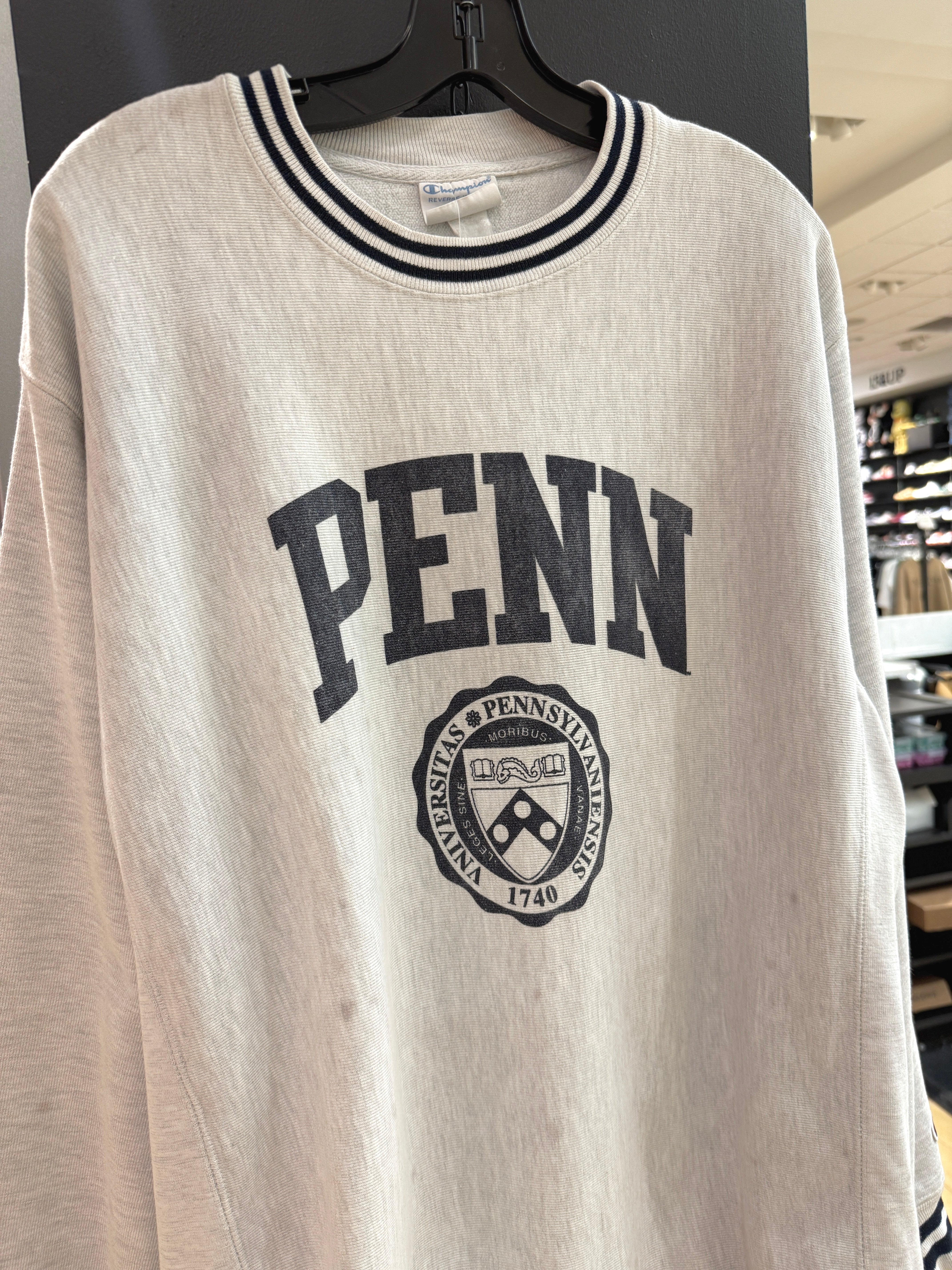 Y2K Champion Reverse Weave University of Penn Crewneck Sz L
