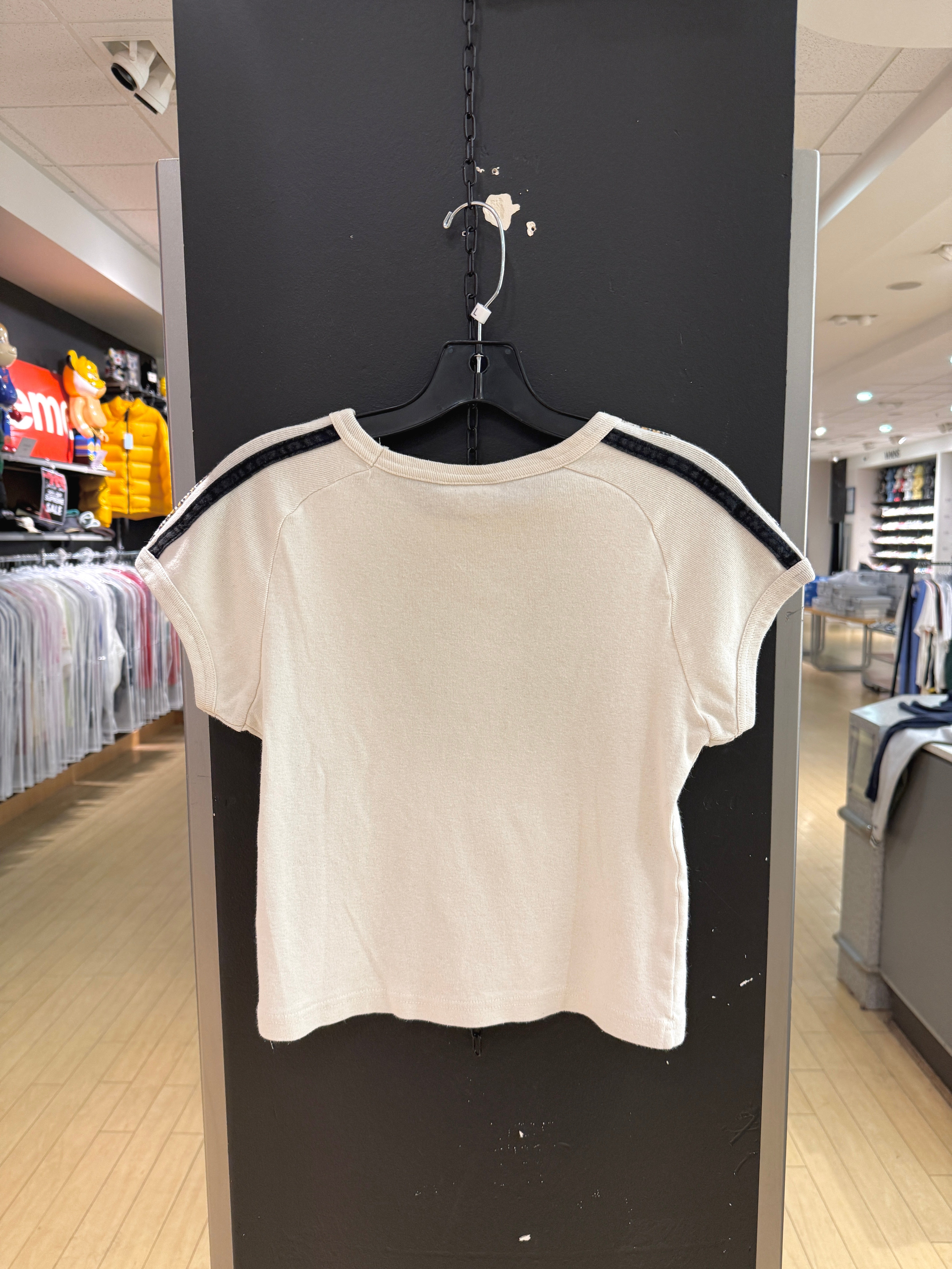 Women's 90s O'Neill Cheetah Stripe Baby Tee Sz L