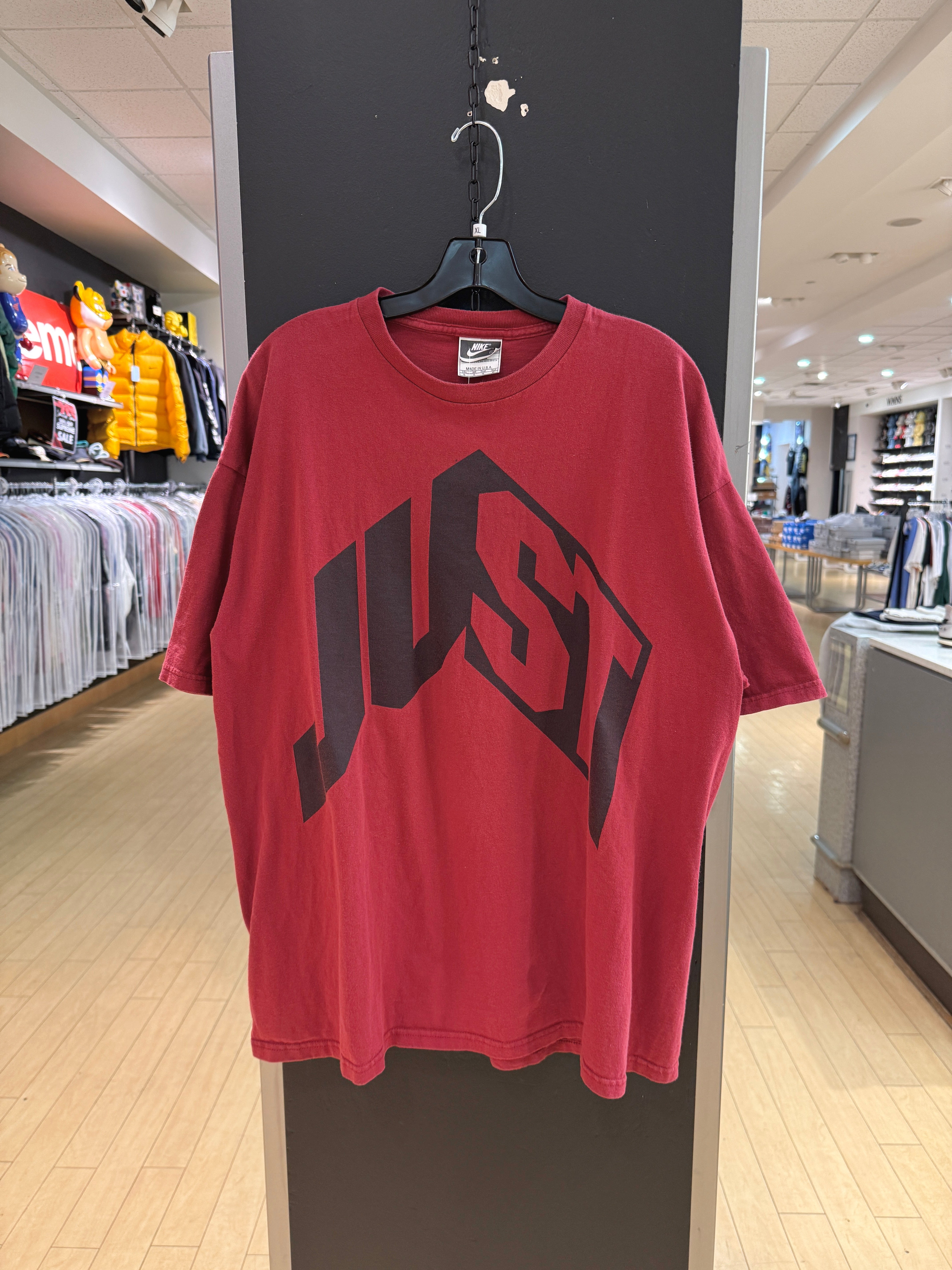 90s Nike Dark Red Just Do It Tee Sz XL