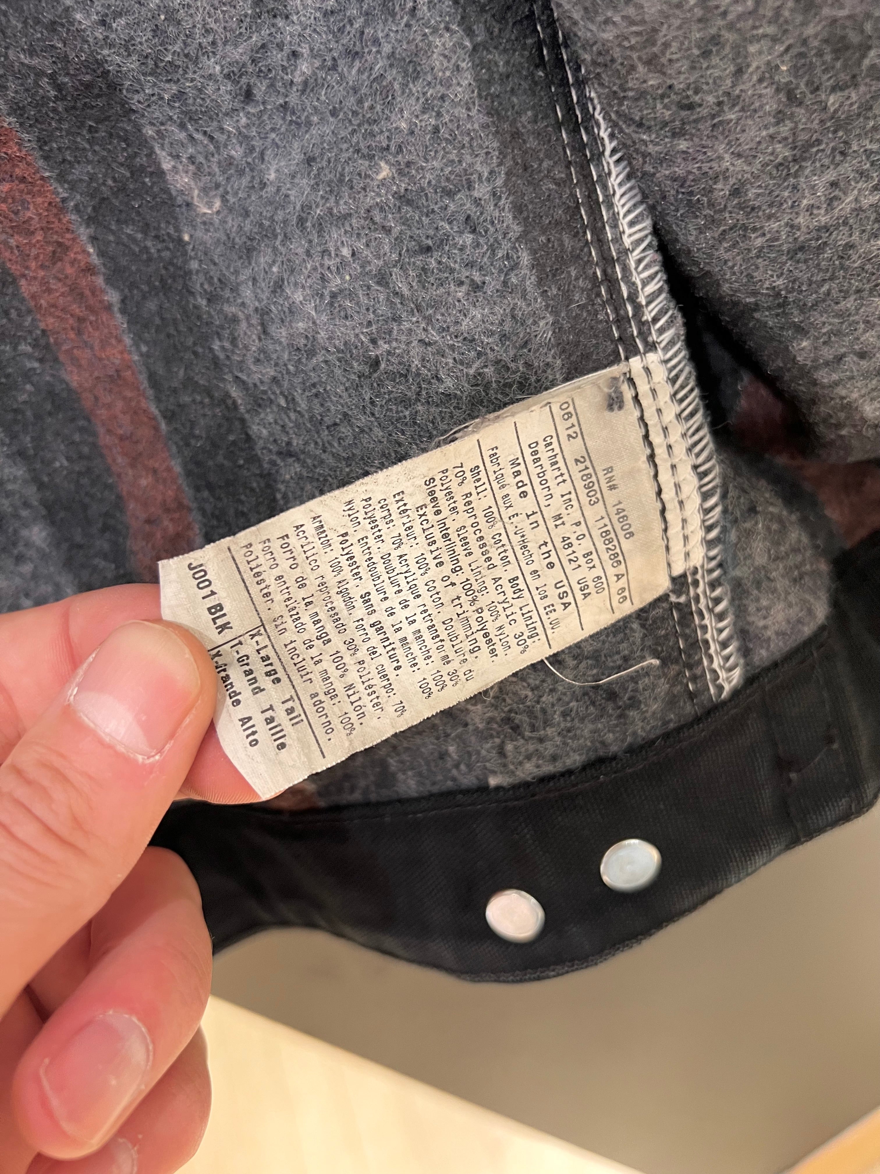 Carhartt Black Detroit Jacket XL Tall