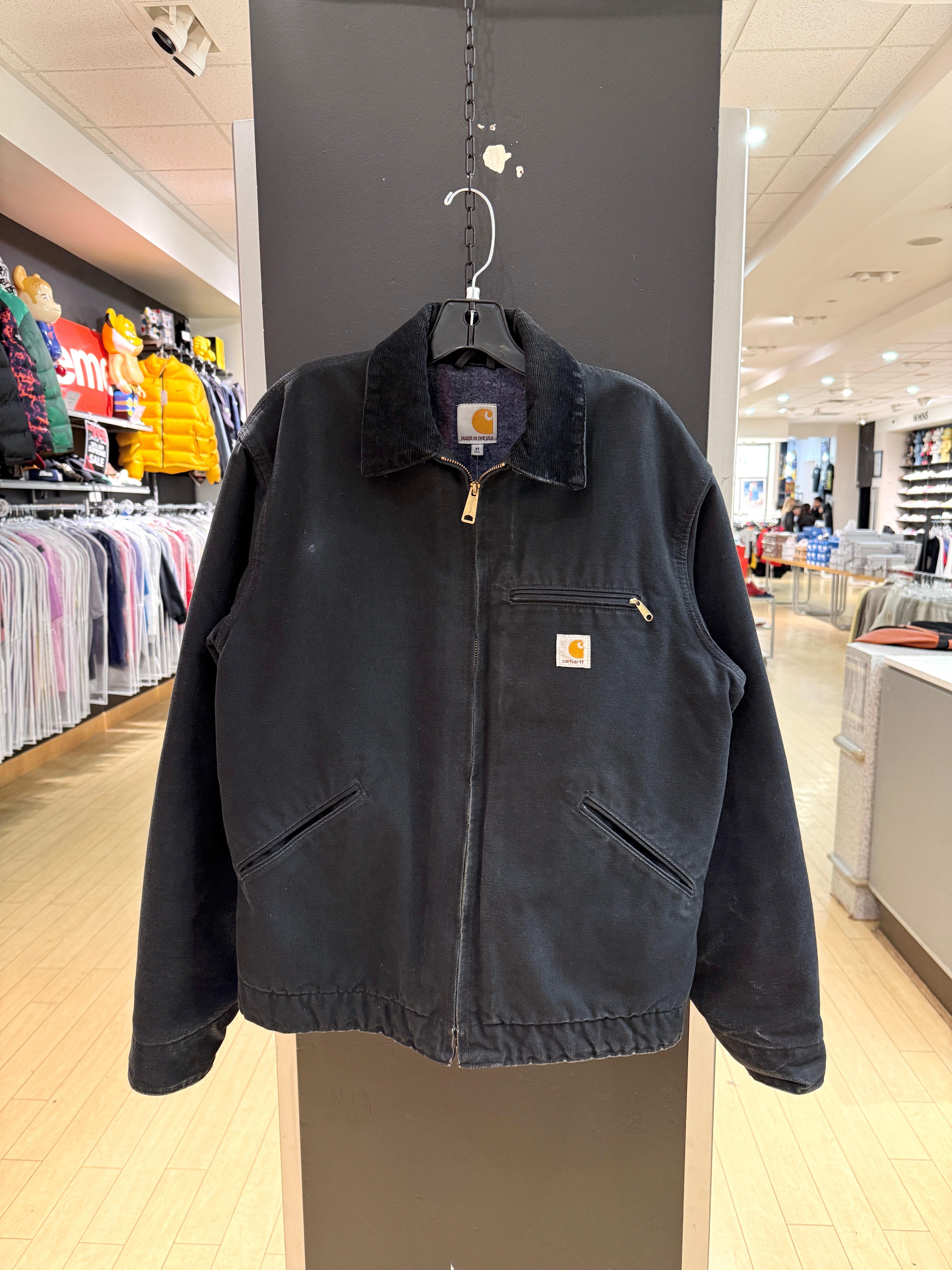 2015 Carhartt Black Blanket Lined Detroit Jacket Sz M Tall