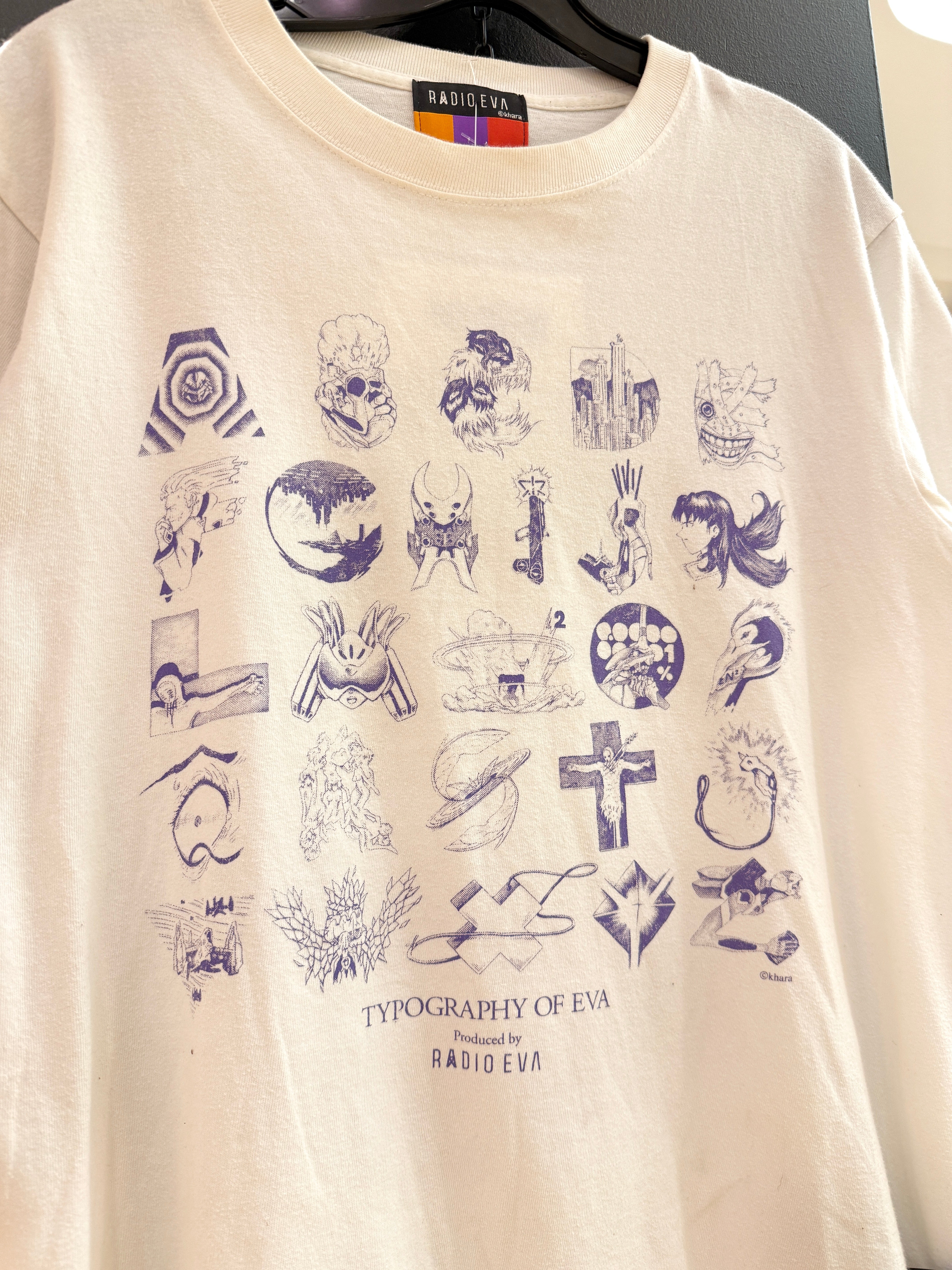 2010s Radio Eva Neon Genesis Evangelion Typography Tee Sz M