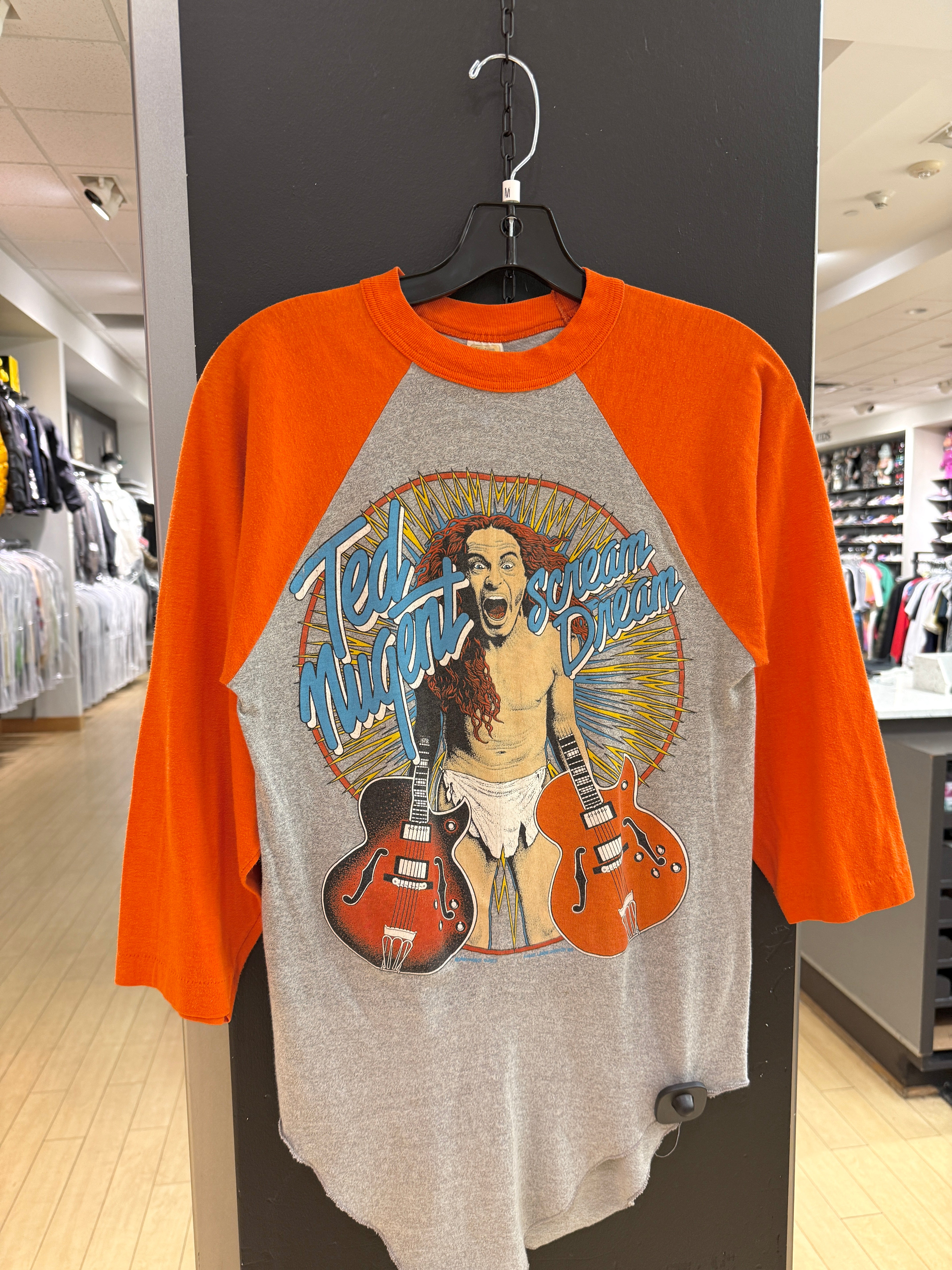 1980 Ted Nugent Scream Dream Raglan Tee Sz M