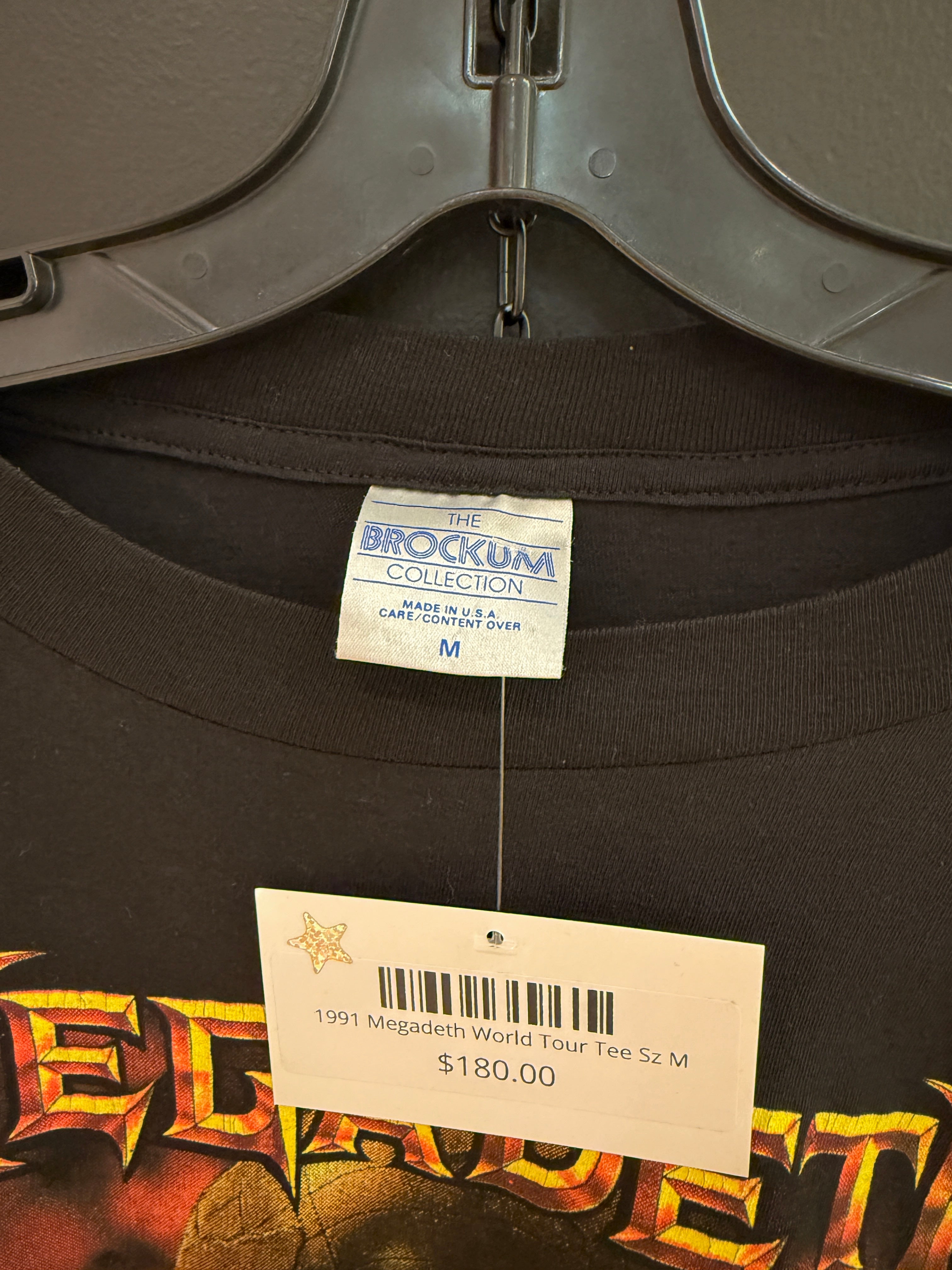 1991 Megadeth World Tour Tee Sz M