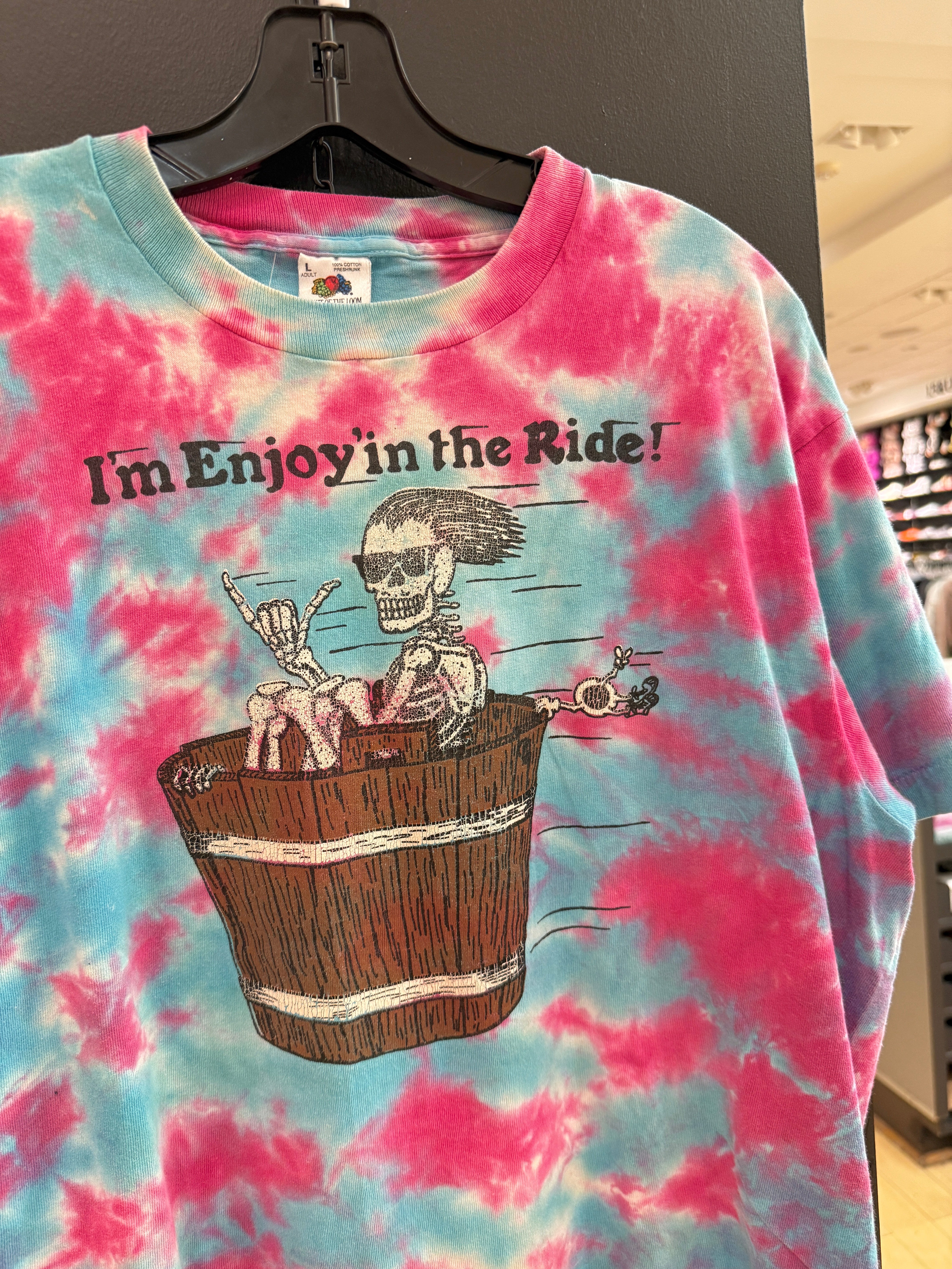 90s Grateful Dead Enjoyin the Ride Tie Dye Lot Tee  Sz L