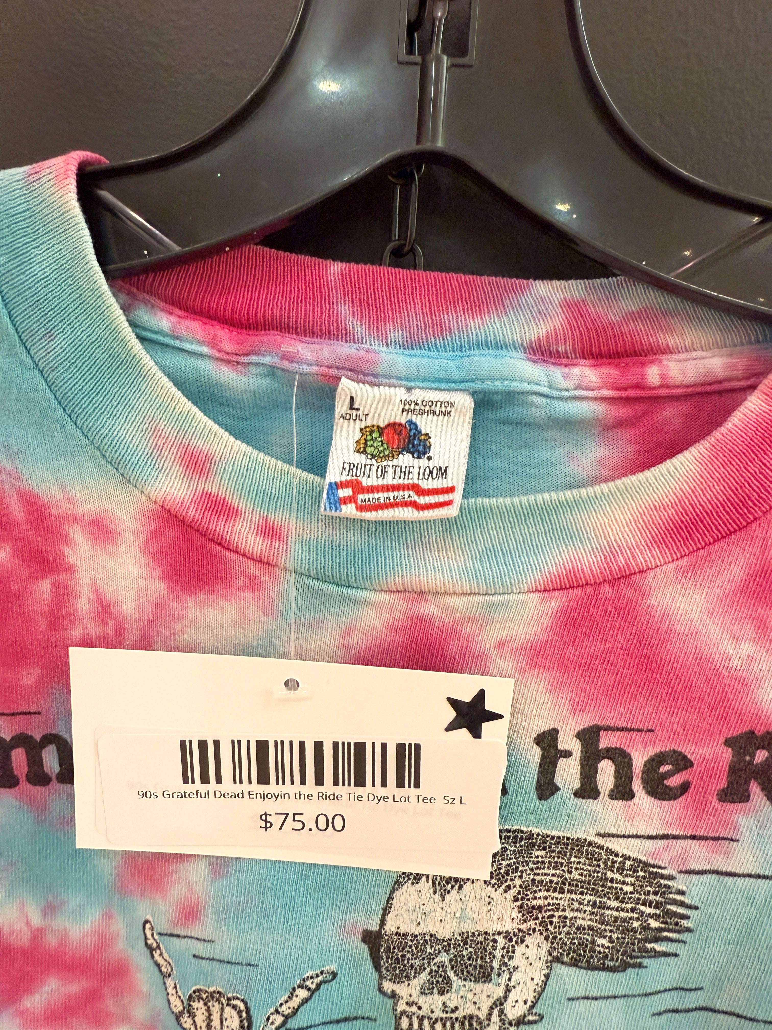 90s Grateful Dead Enjoyin the Ride Tie Dye Lot Tee  Sz L