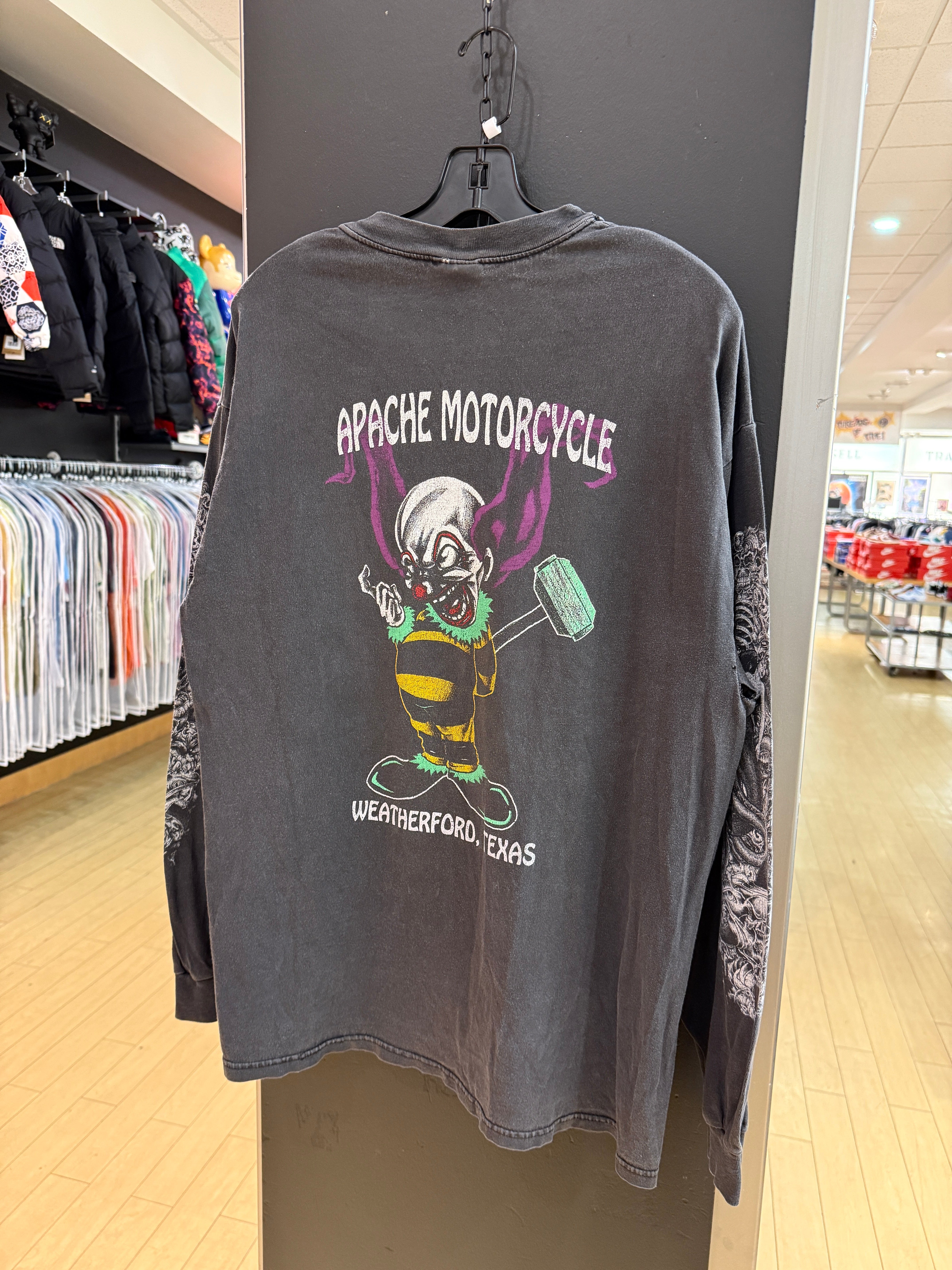 90s Apache Motorcycles Texas Long Sleeve Tee  Sz L